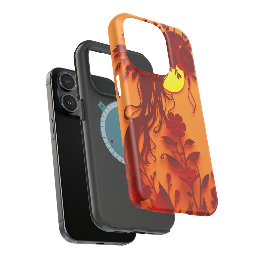 iPhone Sunset Amber And Peach Floral Crown Slim iPhone Everyday · iPhone Case