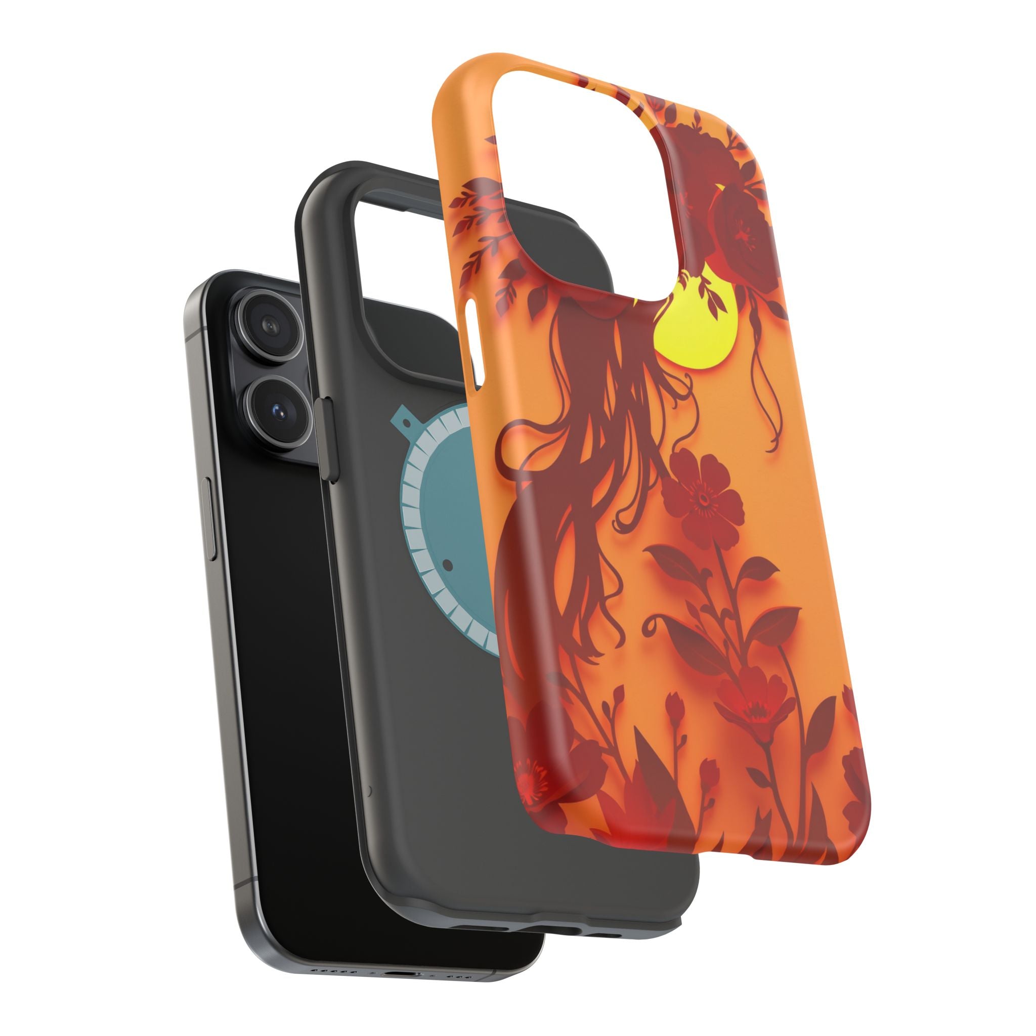 iPhone Sunset Amber And Peach Floral Crown Slim iPhone Everyday · iPhone Case