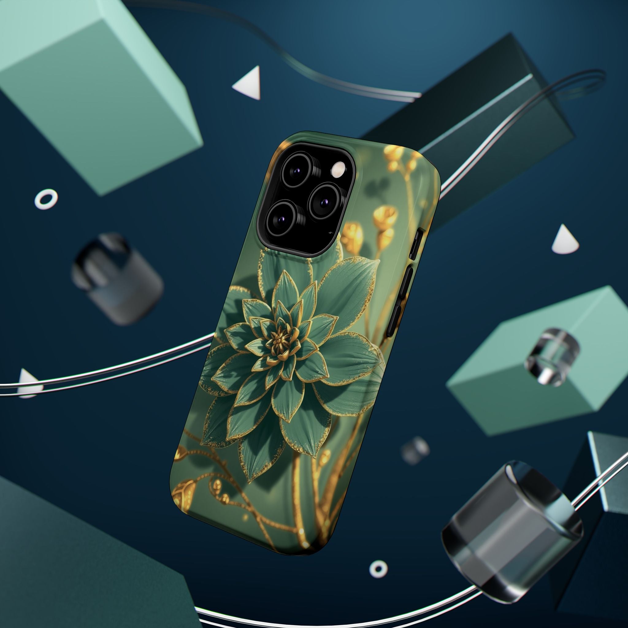 iPhone Floral Gold Foil Pixel Art -Bit Slim Everyday Designer Case · iPhone Case