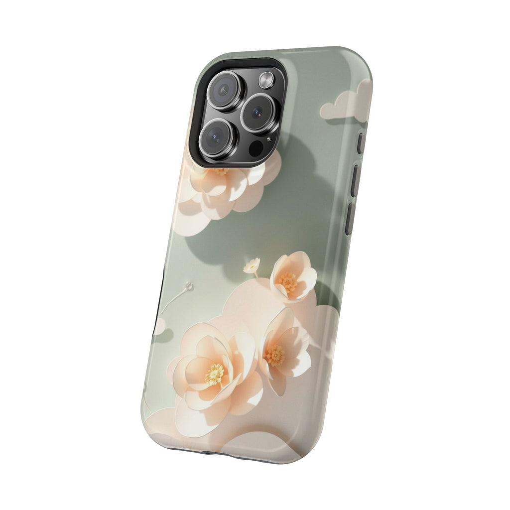 iPhone Sage And Ivory Pastel Floral Cloud Slim iPhone Everyday Designer · iPhone