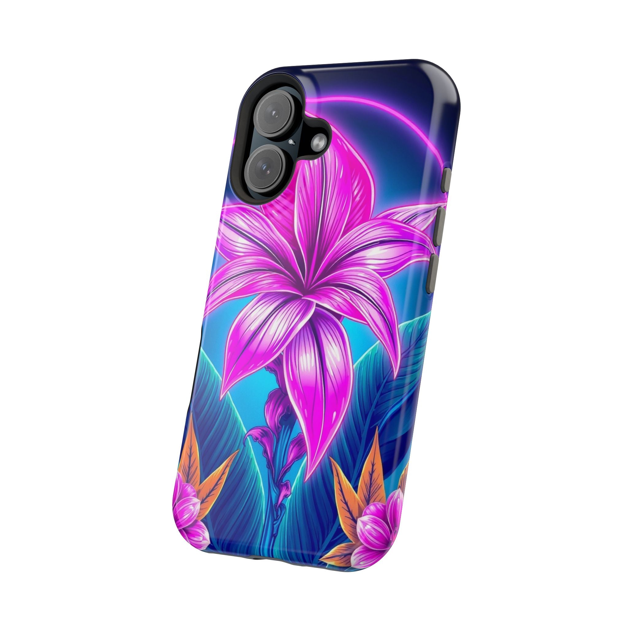 iPhone Tropical Bloom Neon Cyberpunk Slim Everyday Designer Case · iPhone Case