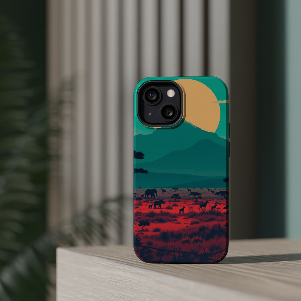 iPhone Savanna Horizon Vintage Retro Poster Slim iPhone Everyday · iPhone Case