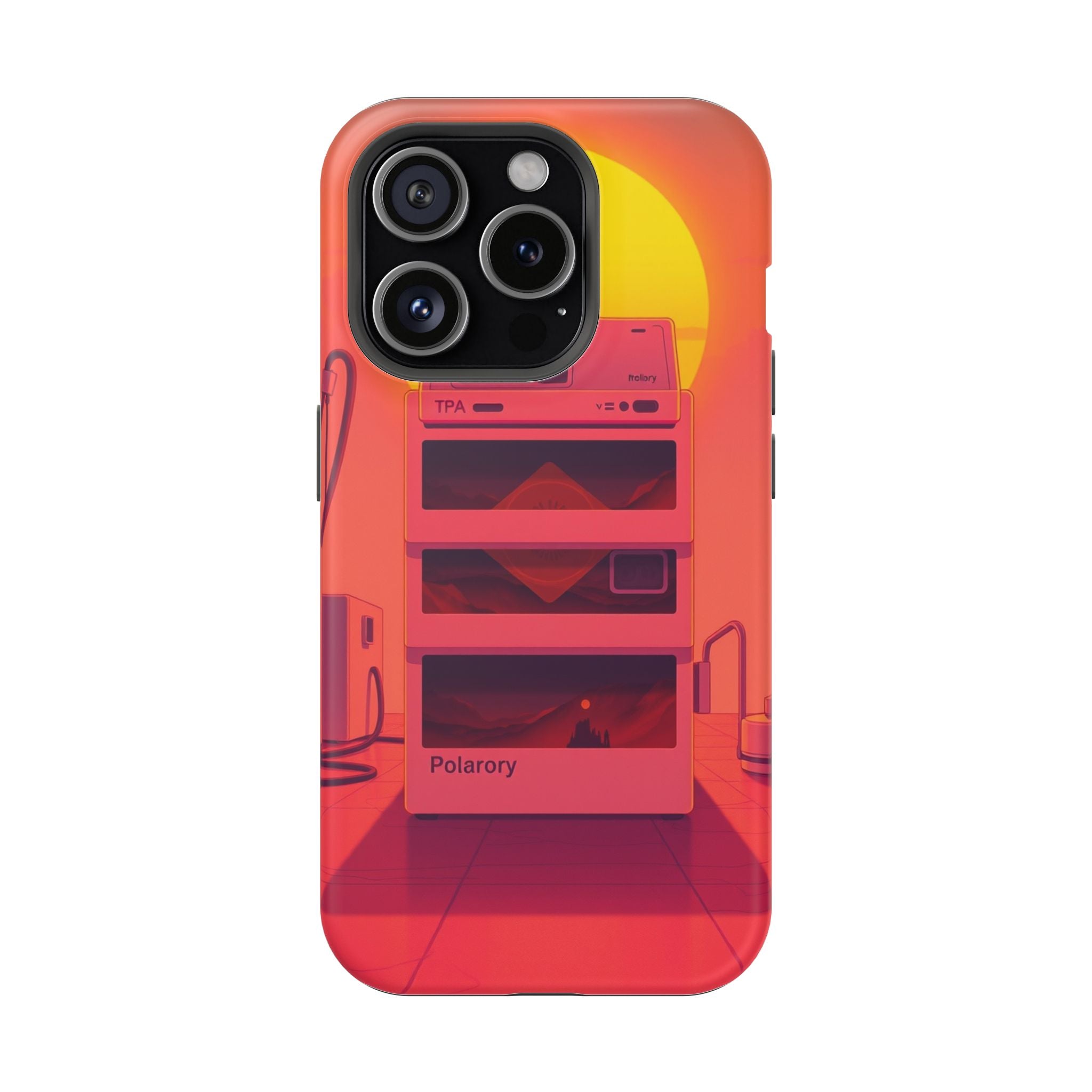 iPhone Polaroid Stack Memory Neon Cyberpunk Slim Everyday Designer Case · iPhone