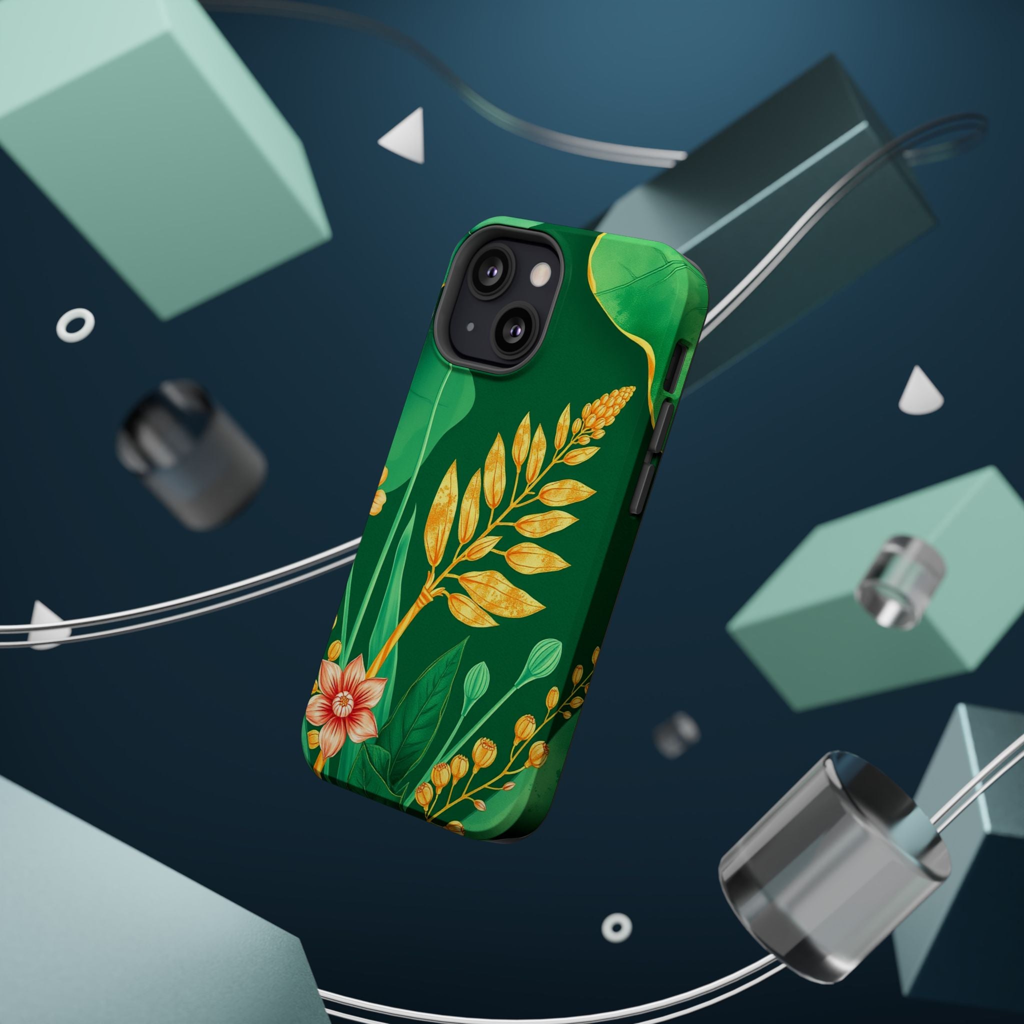iPhone Emerald Green And Gold Botanical Illustration Ga Slim Snap Case · iPhone