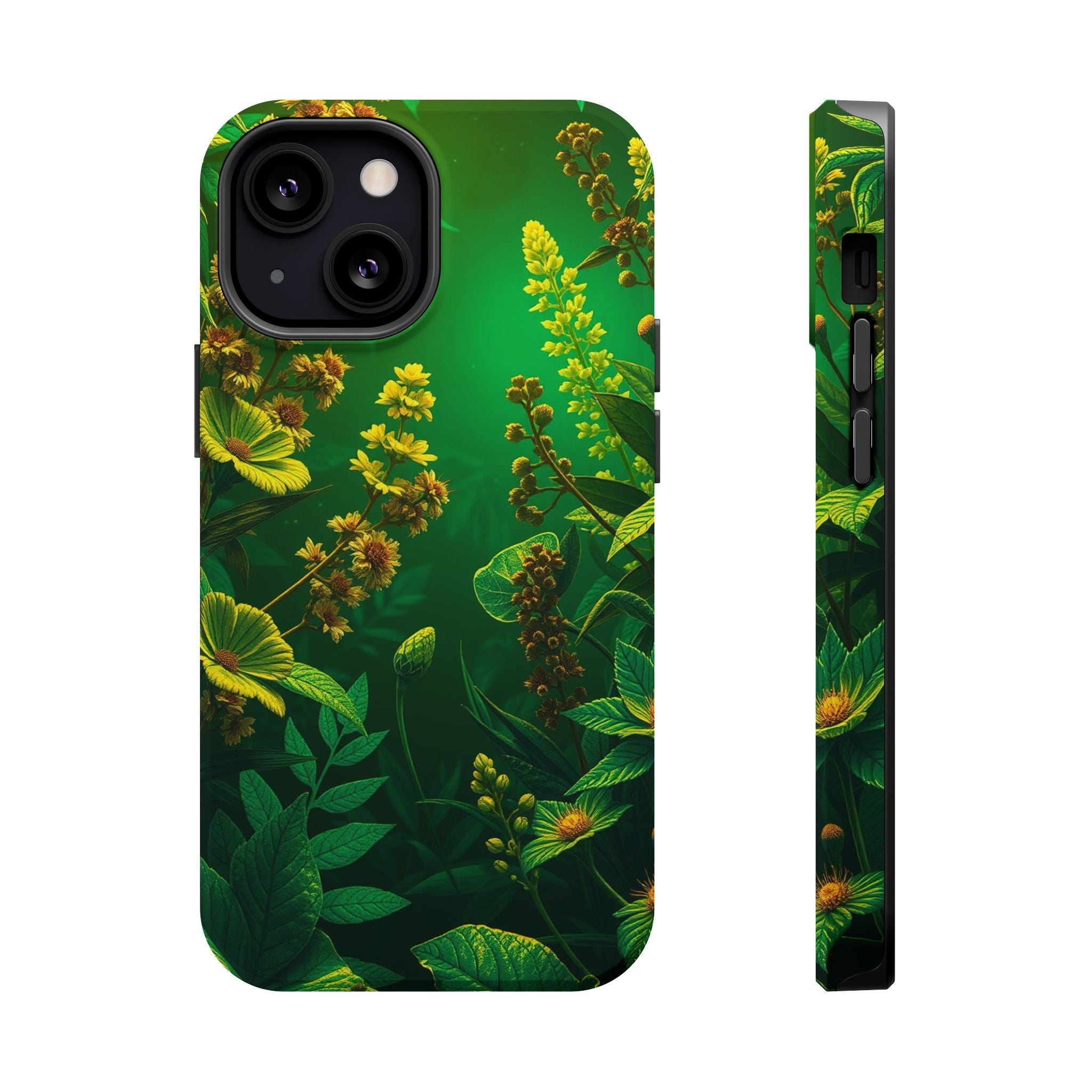 iPhone Emerald Green And Gold Vintage Botanicals Print Slim Snap Case · iPhone C