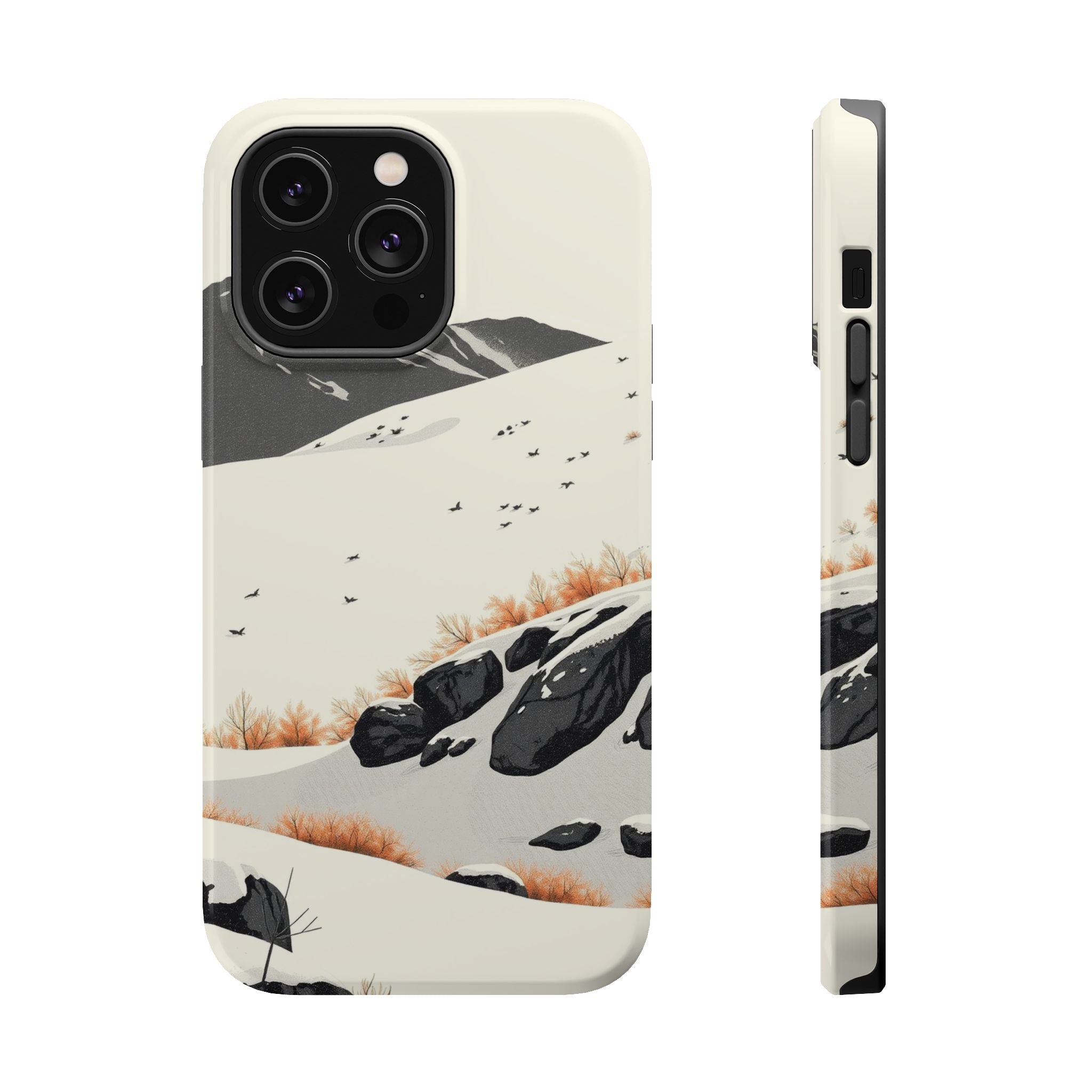 iPhone Snow Field Risograph Print Bold Modern Everyday Snap Case · iPhone Case