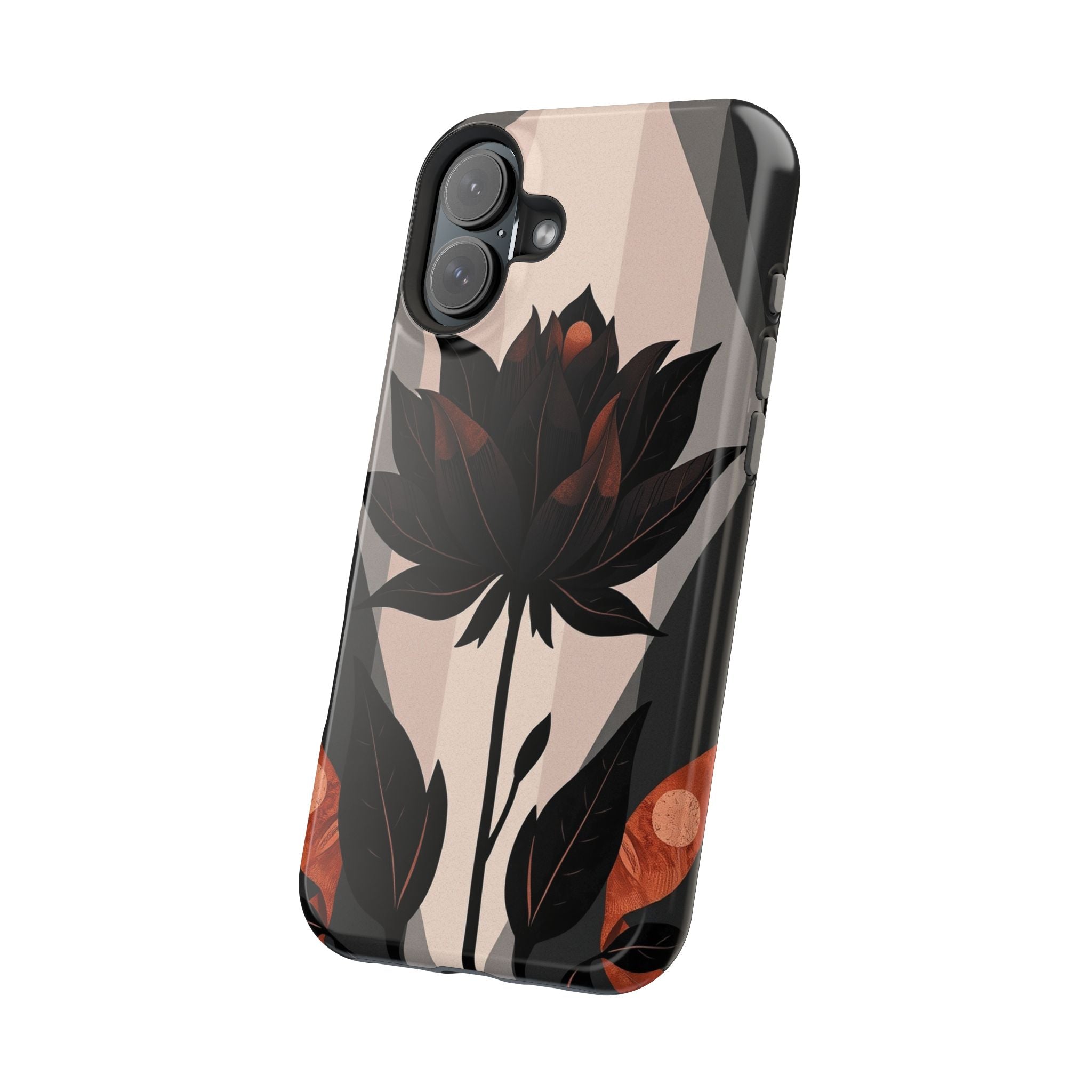 iPhone Charcoal And Copper Floral Silhouette Slim iPhone Everyday · iPhone Case
