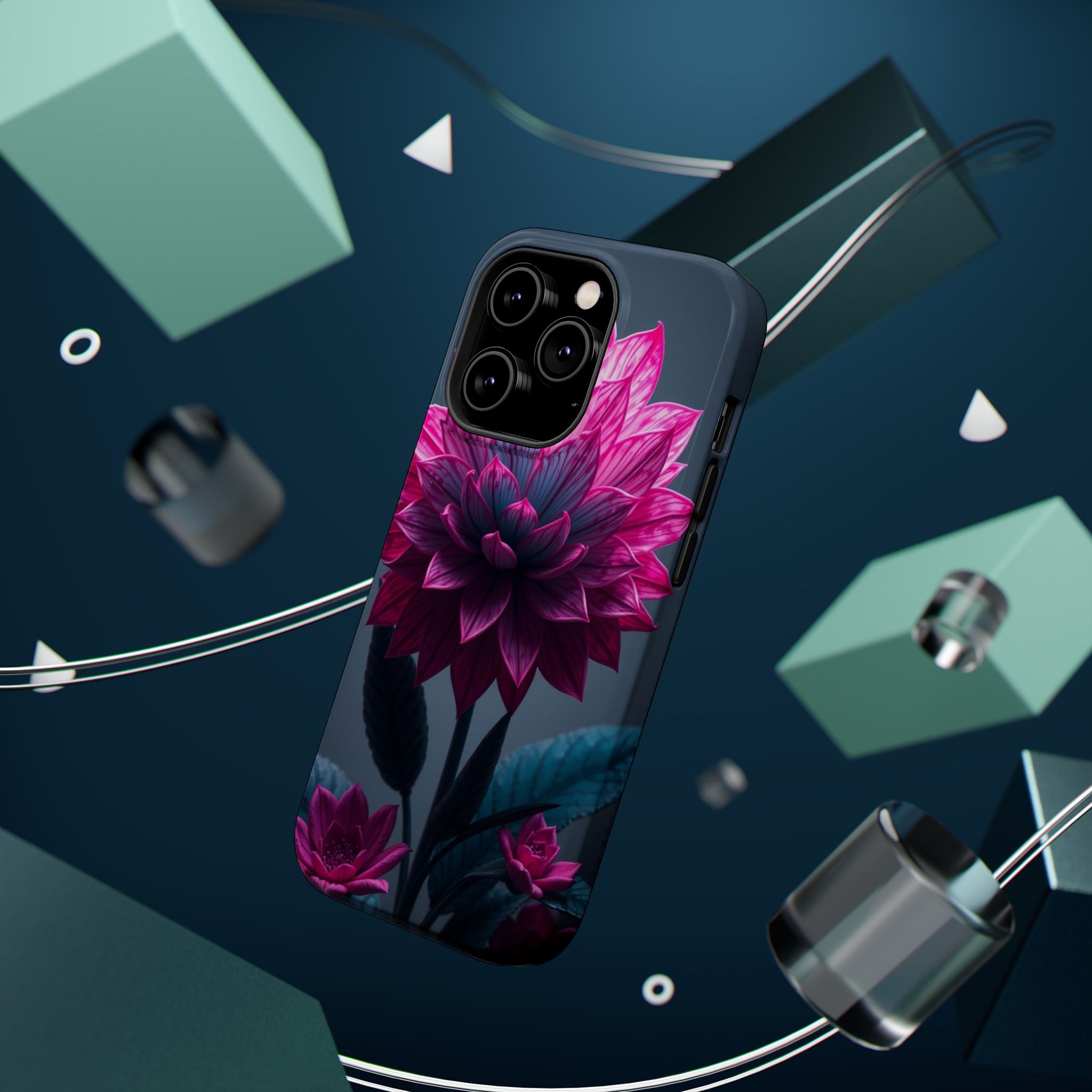 iPhone Cyan And Magenta Floral Dark Academia Slim iPhone Everyday · iPhone Case