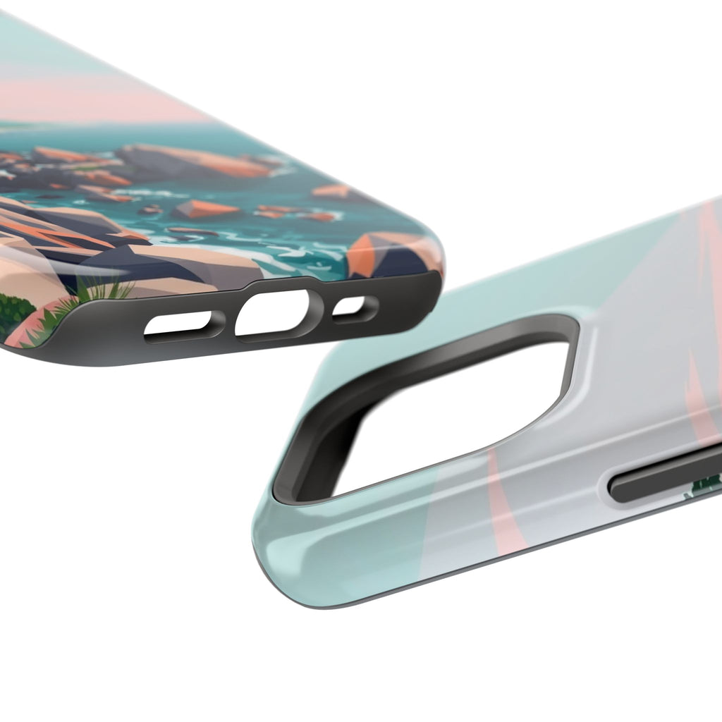 iPhone Mint And Blush Pebble Beach Bold Modern Everyday Snap Case · iPhone Case