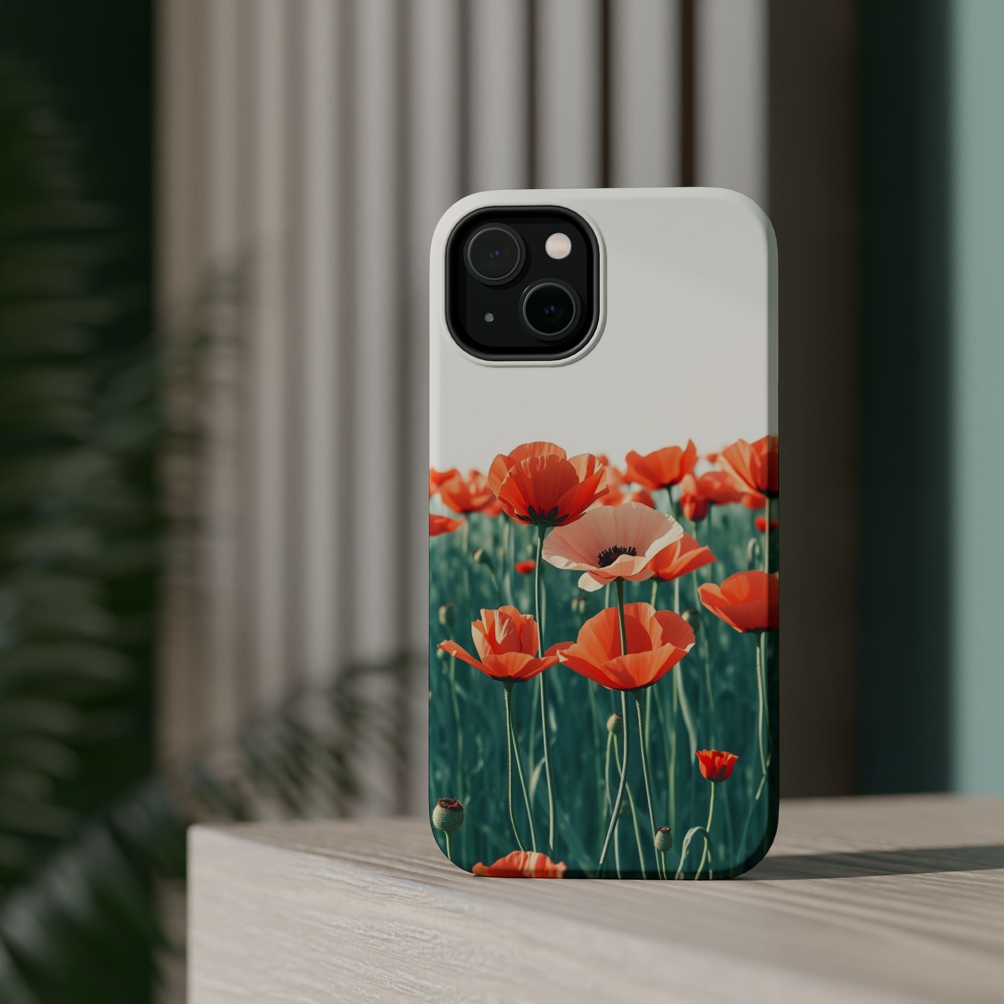 iPhone Mint And Blush Poppy Field 10 Slim Everyday Designer Case · iPhone Case