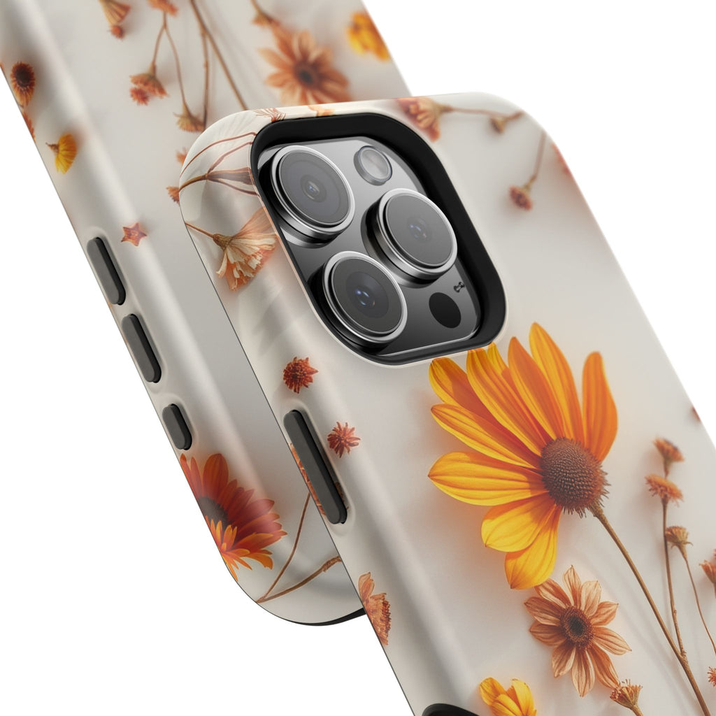 iPhone Mustard And Rust Dried Flower Flat Lay Carry Case Slim Snap Case · iPhone