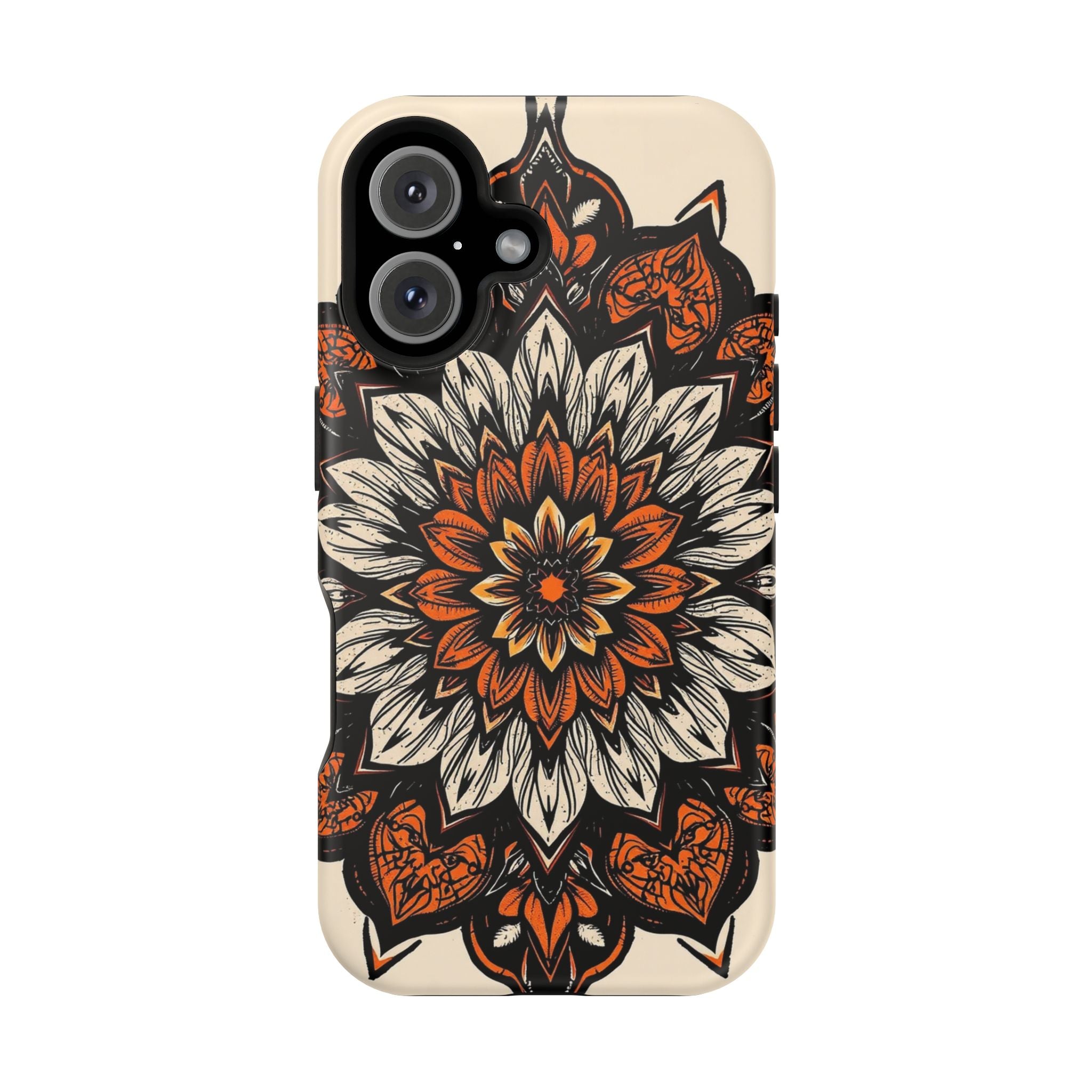 iPhone Burnt Orange And Sand Floral Mandala Slim Snap Cas Carry Case · iPhone Ca