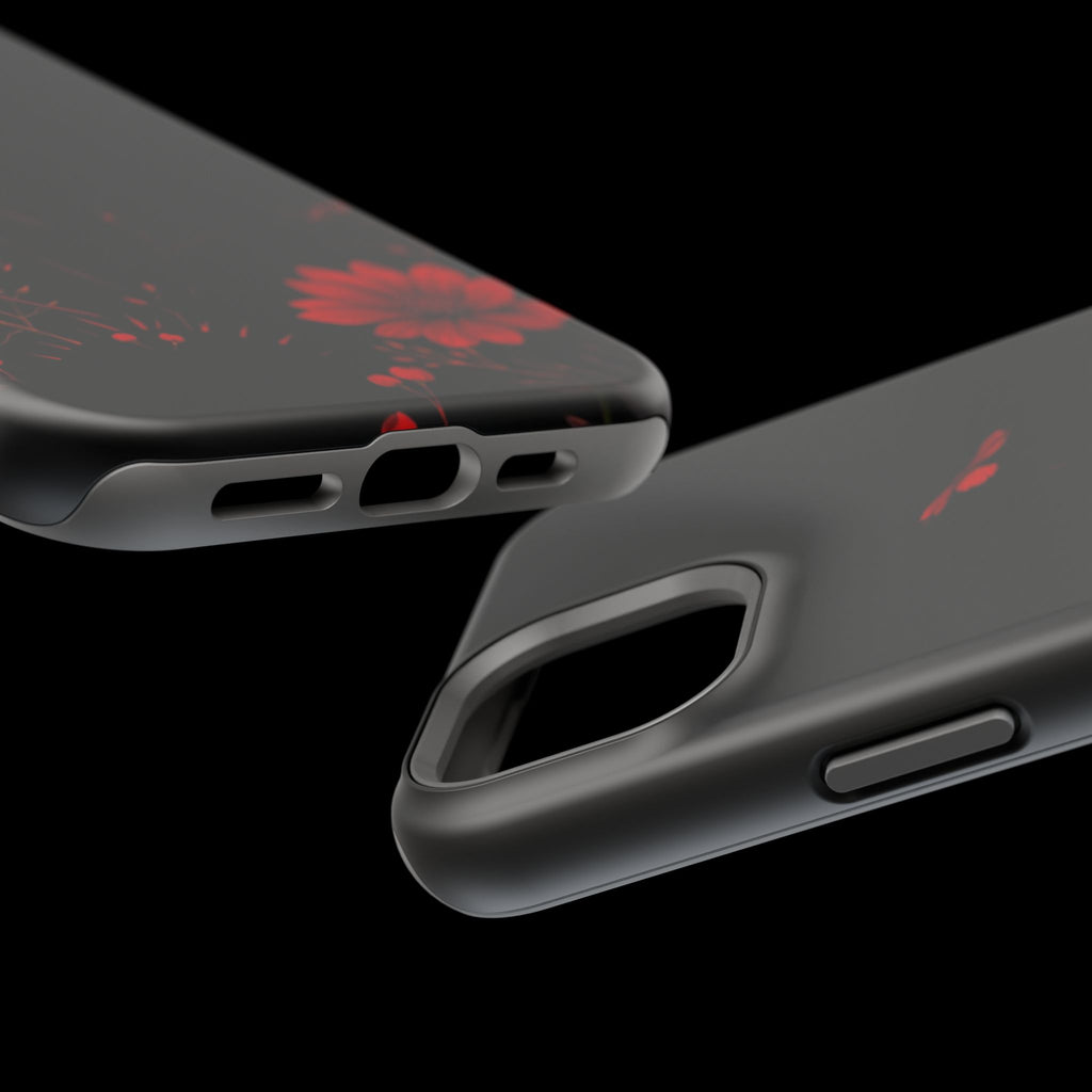 iPhone Black And Crimson Desert Flower Slim Everyday Designer Case · iPhone Case