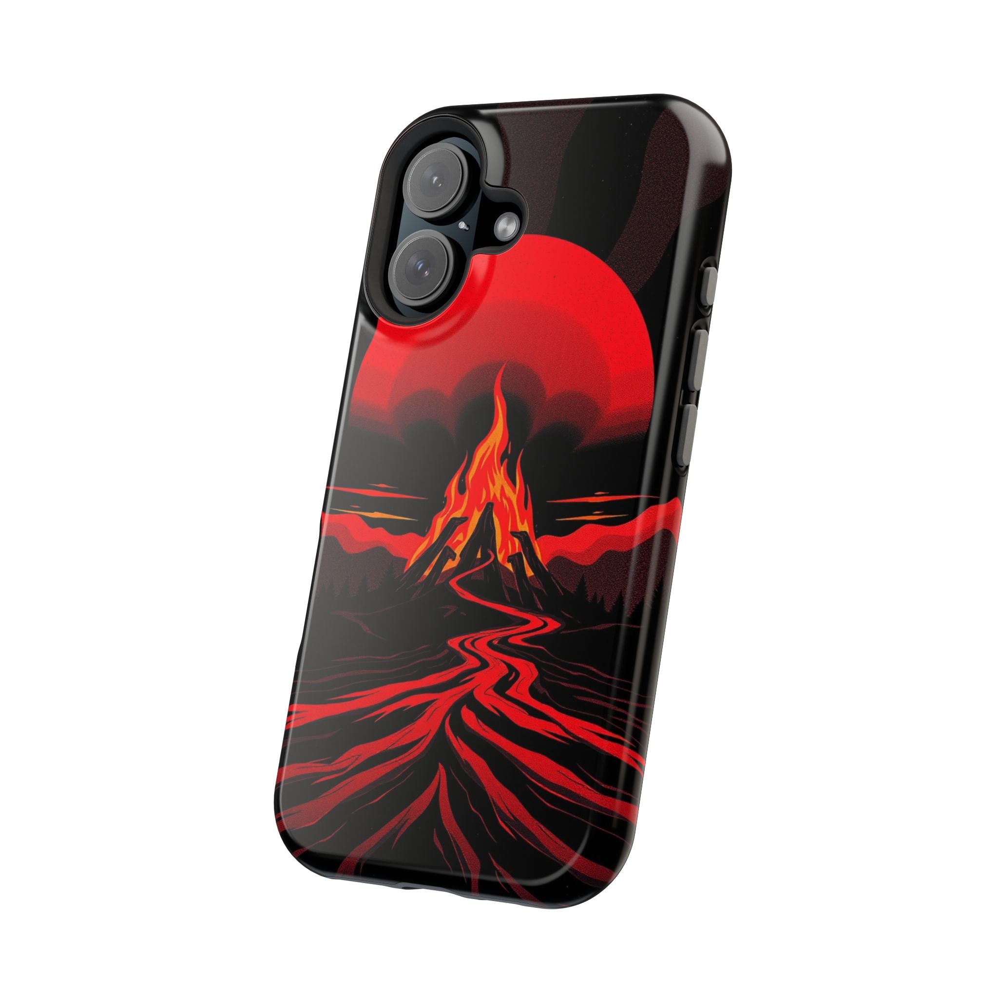 iPhone Black And Crimson Wildfire Glow Slim Everyday Designer Case · iPhone Case