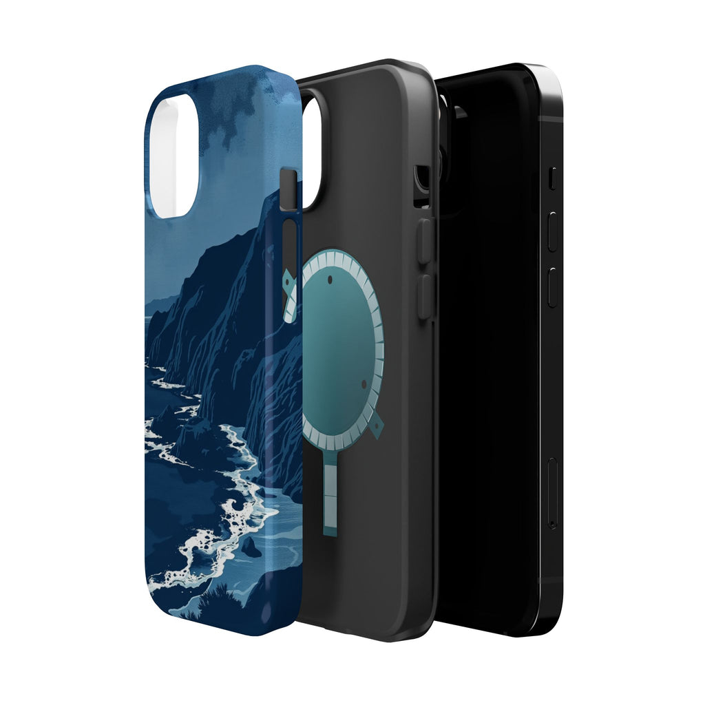 iPhone Midnight Blue And Silver Hibiscus Coast Carry Case Slim Snap Case · iPhon