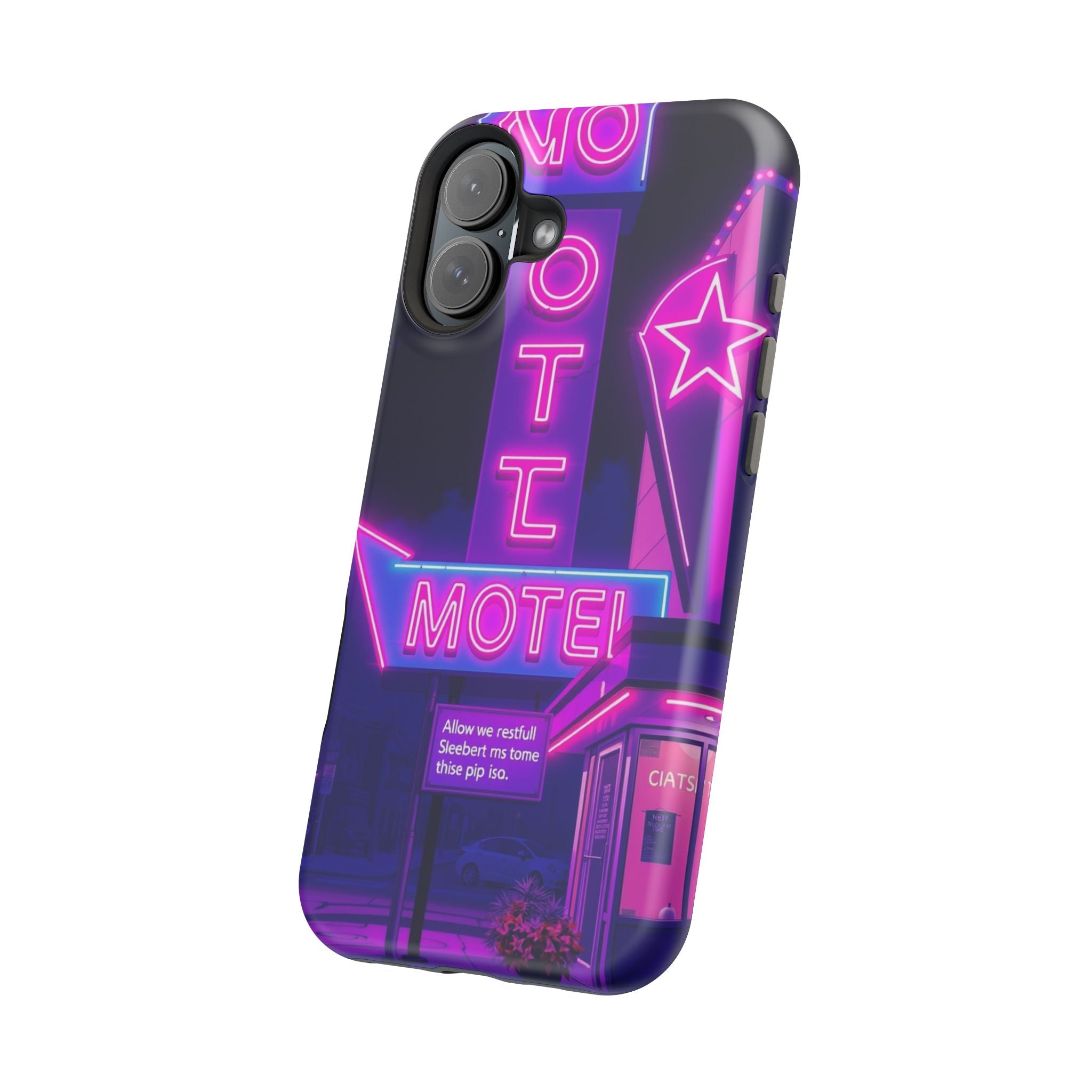 iPhone Neon Sign Motel Enchanted Art Slim Everyday Designer Case · iPhone Case