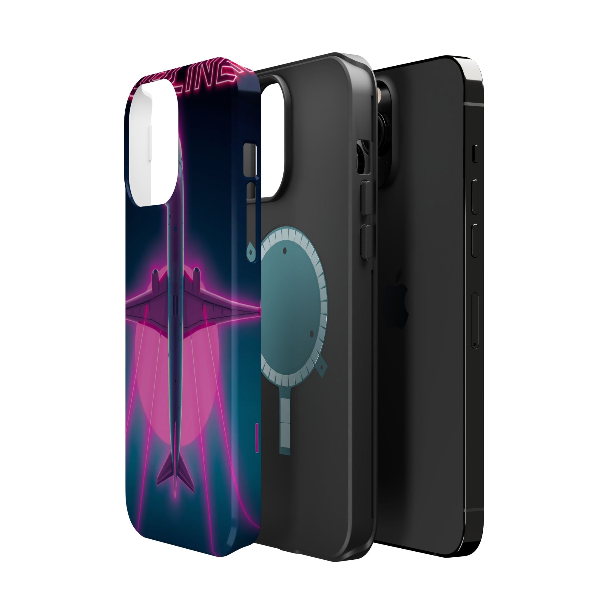 iPhone Cyan And Magenta Retro Airline Poster Slim Everyday Designer Case · iPhon
