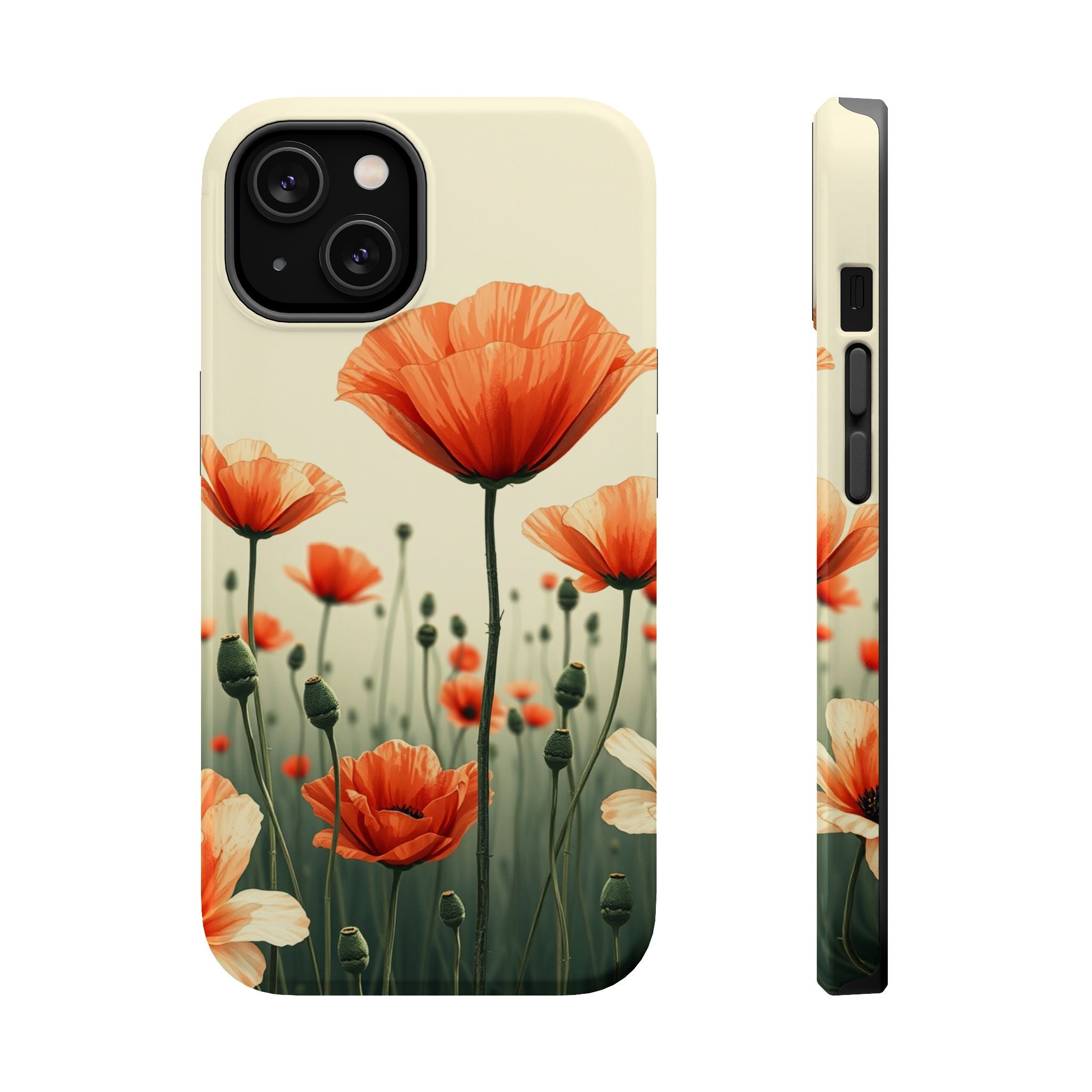 iPhone Sage And Ivory Poppy Field Bold Modern Everyday Snap Case · iPhone Case