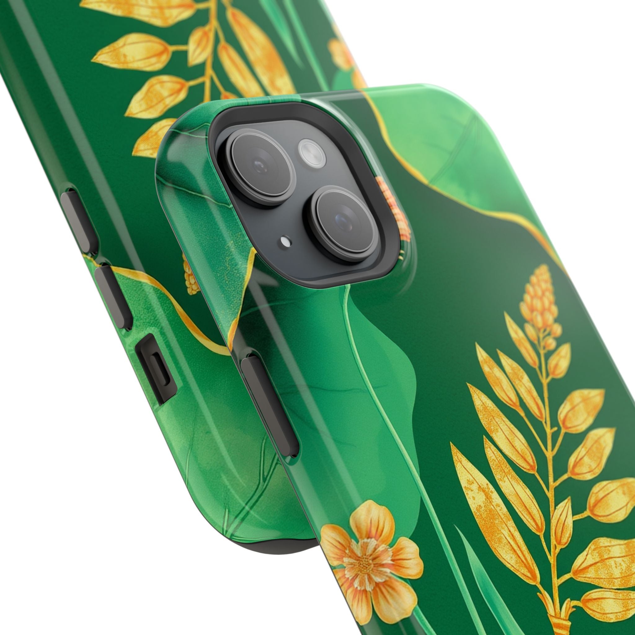 iPhone Emerald Green And Gold Botanical Illustration Ga Slim Snap Case · iPhone