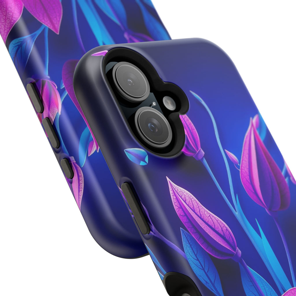 iPhone Neon Floral Paper Cut Art Bold Modern Everyday Snap Case · iPhone Case