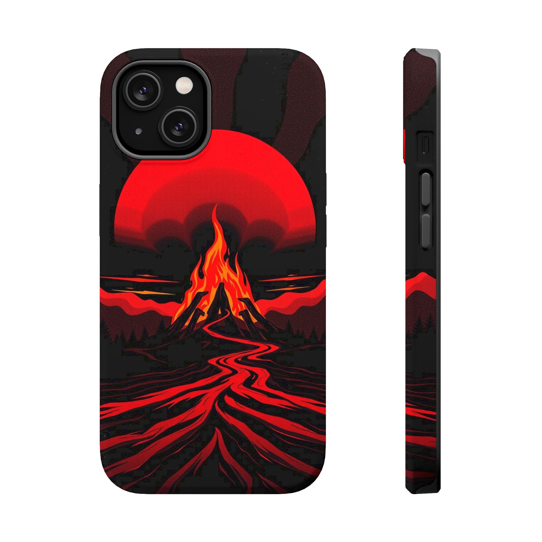 iPhone Black And Crimson Wildfire Glow Slim Everyday Designer Case · iPhone Case