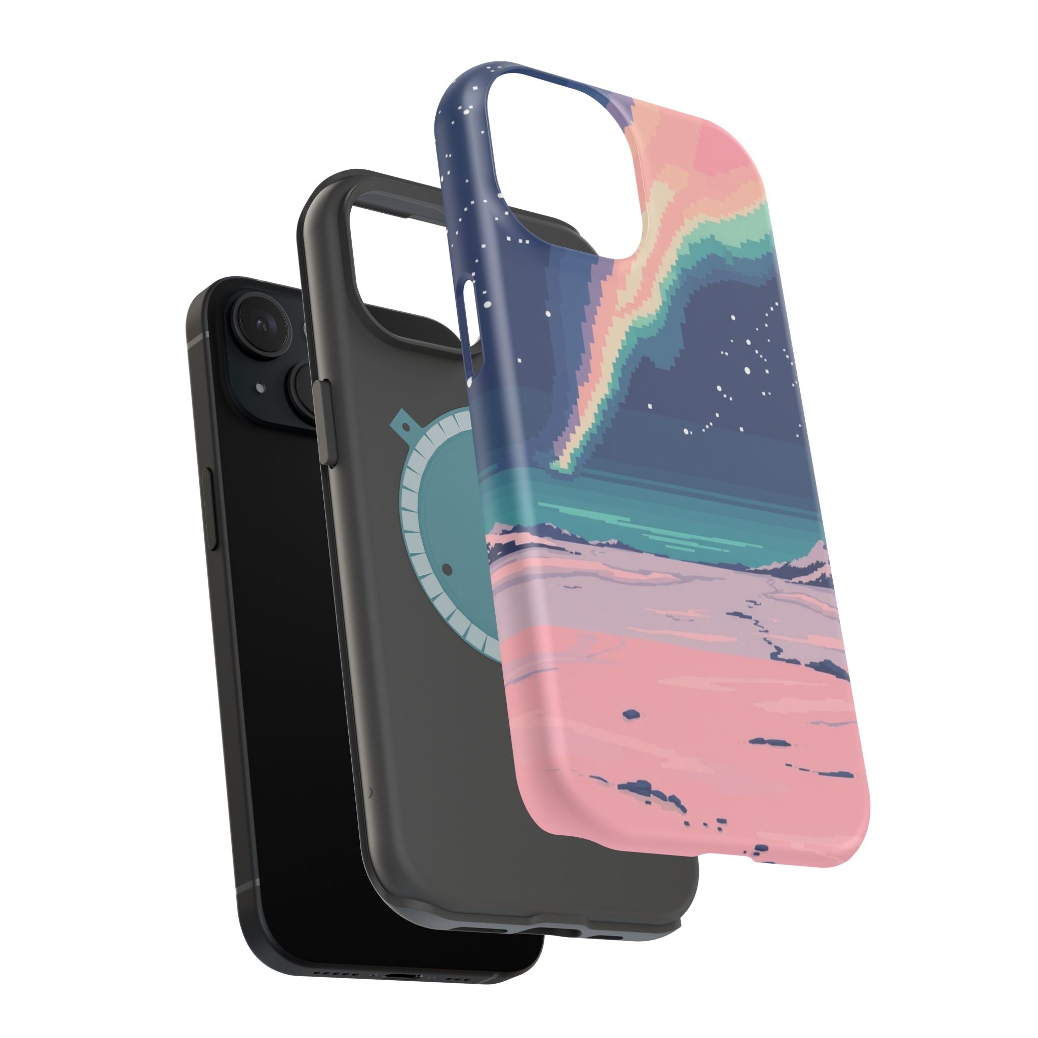 iPhone Mint And Blush Northern Lights Slim Everyday Designer Case · iPhone Case