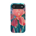 iPhone Teal And Coral Iris Garden Bold Modern Everyday Snap Case · iPhone Case