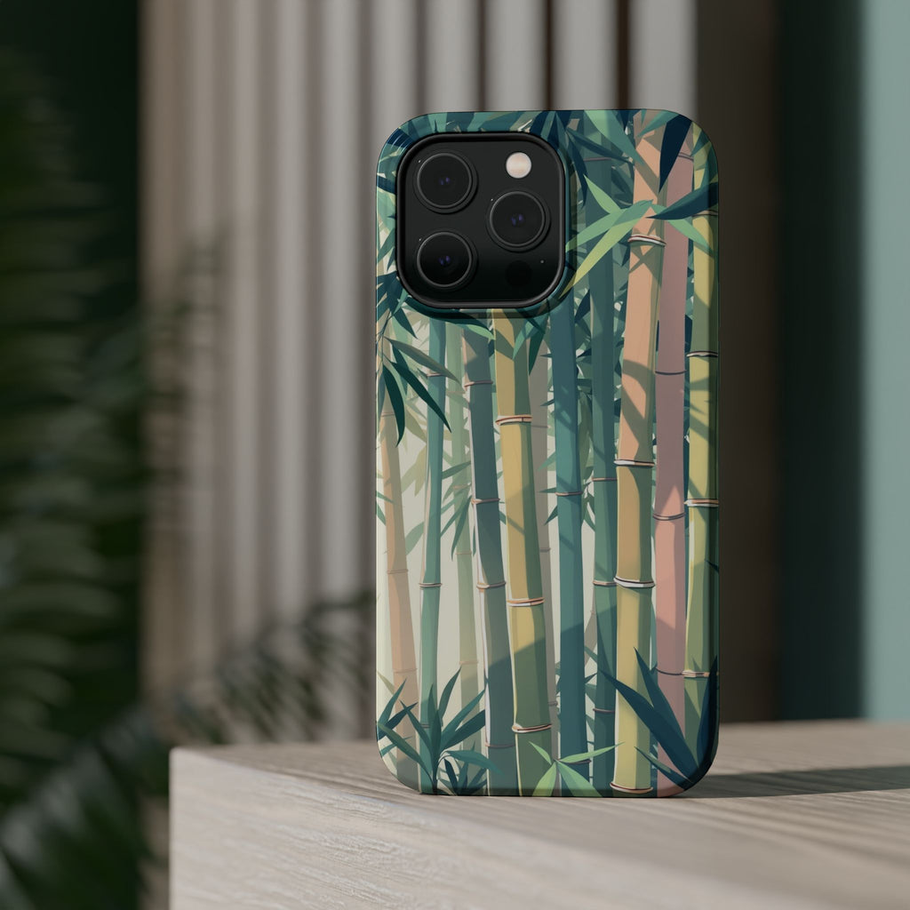 iPhone Mint And Blush Bamboo Grove Bold Modern Everyday Snap Case · iPhone Case