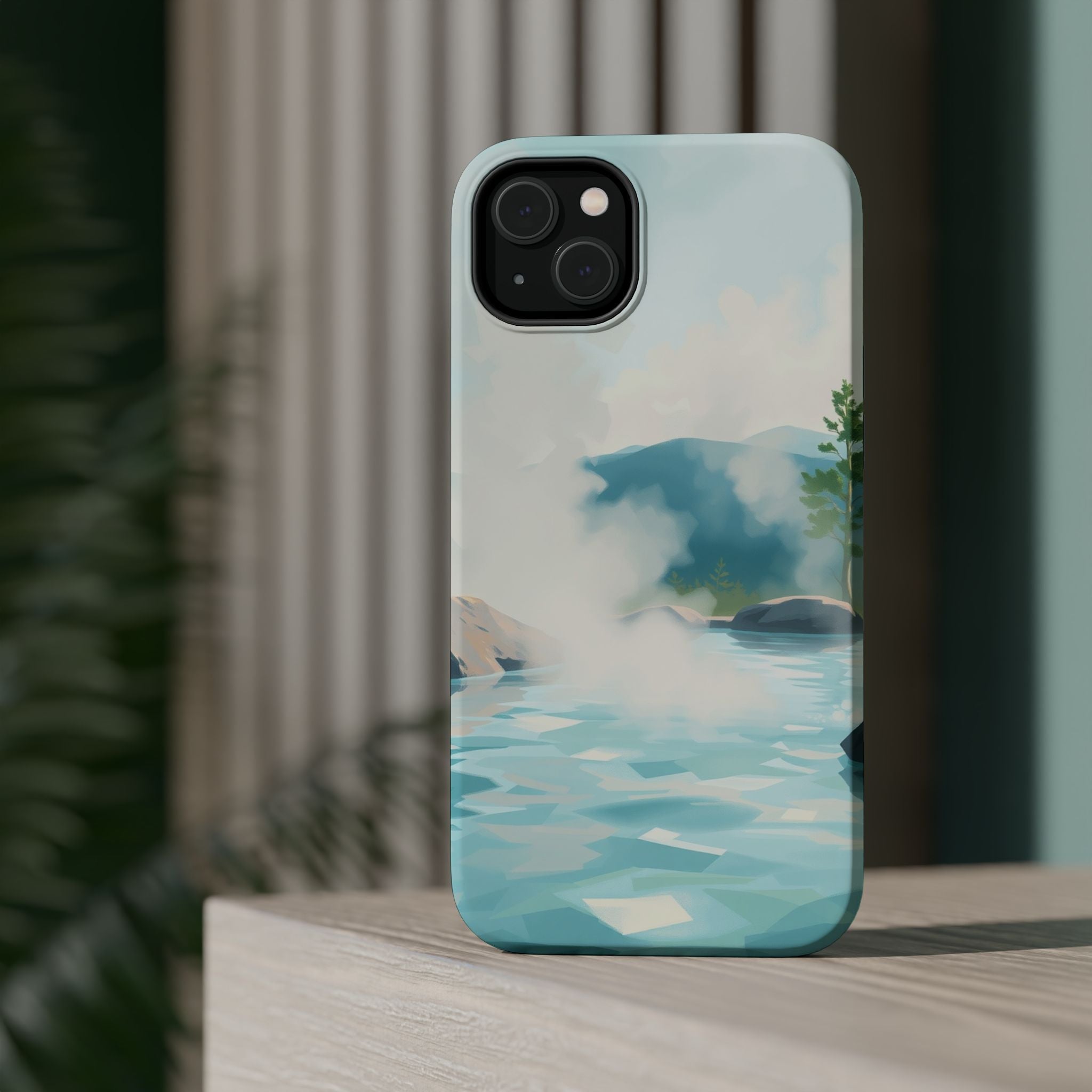 iPhone Mint And Blush Hot Spring Steam Slim Everyday Designer Case · iPhone Case