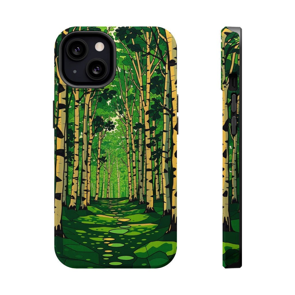 iPhone Emerald Green And Gold Birch Grove Slim iPhone Everyday Designer · iPhone