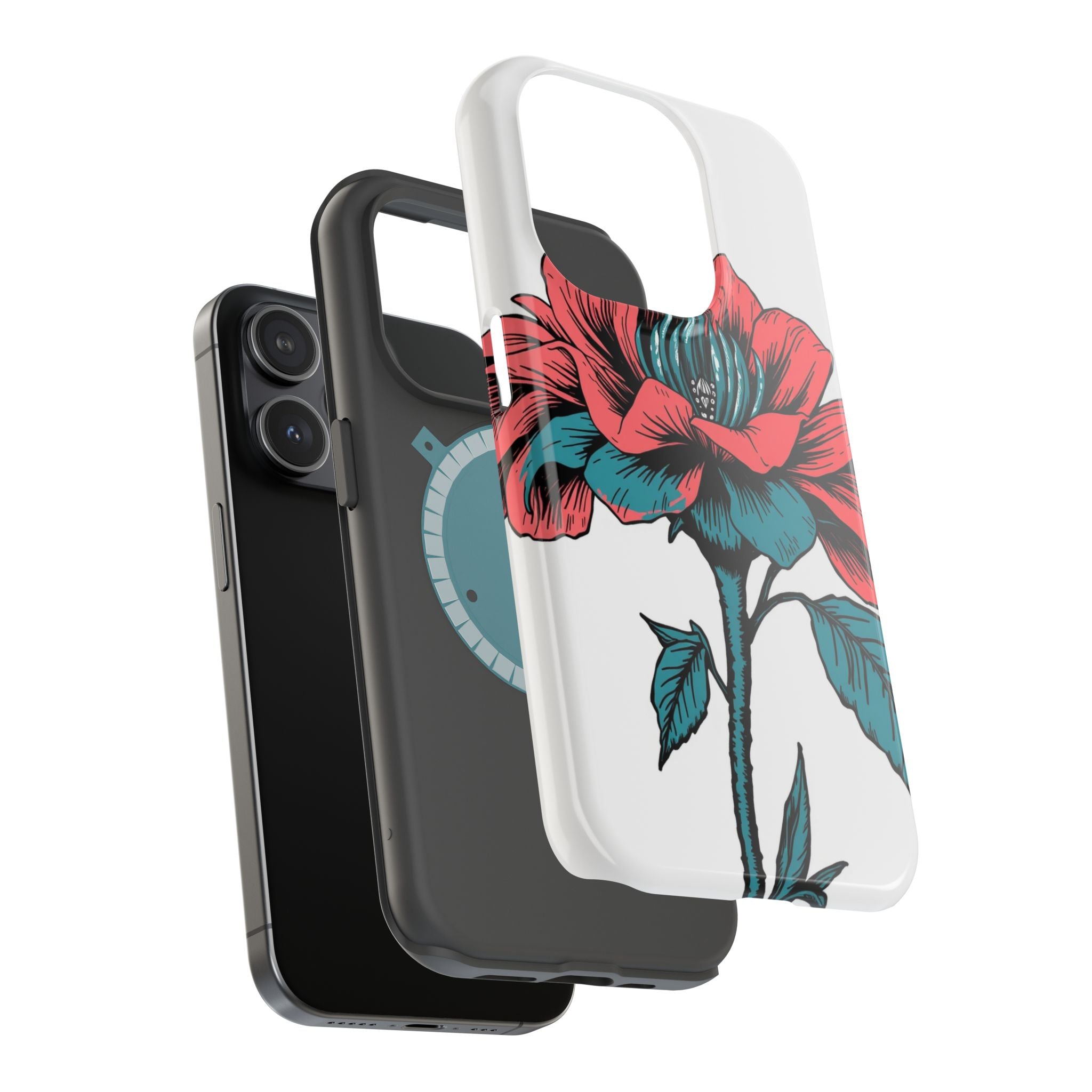 iPhone Garden Party Bloom Dark Gothic Ink Slim Snap Case · iPhone Case