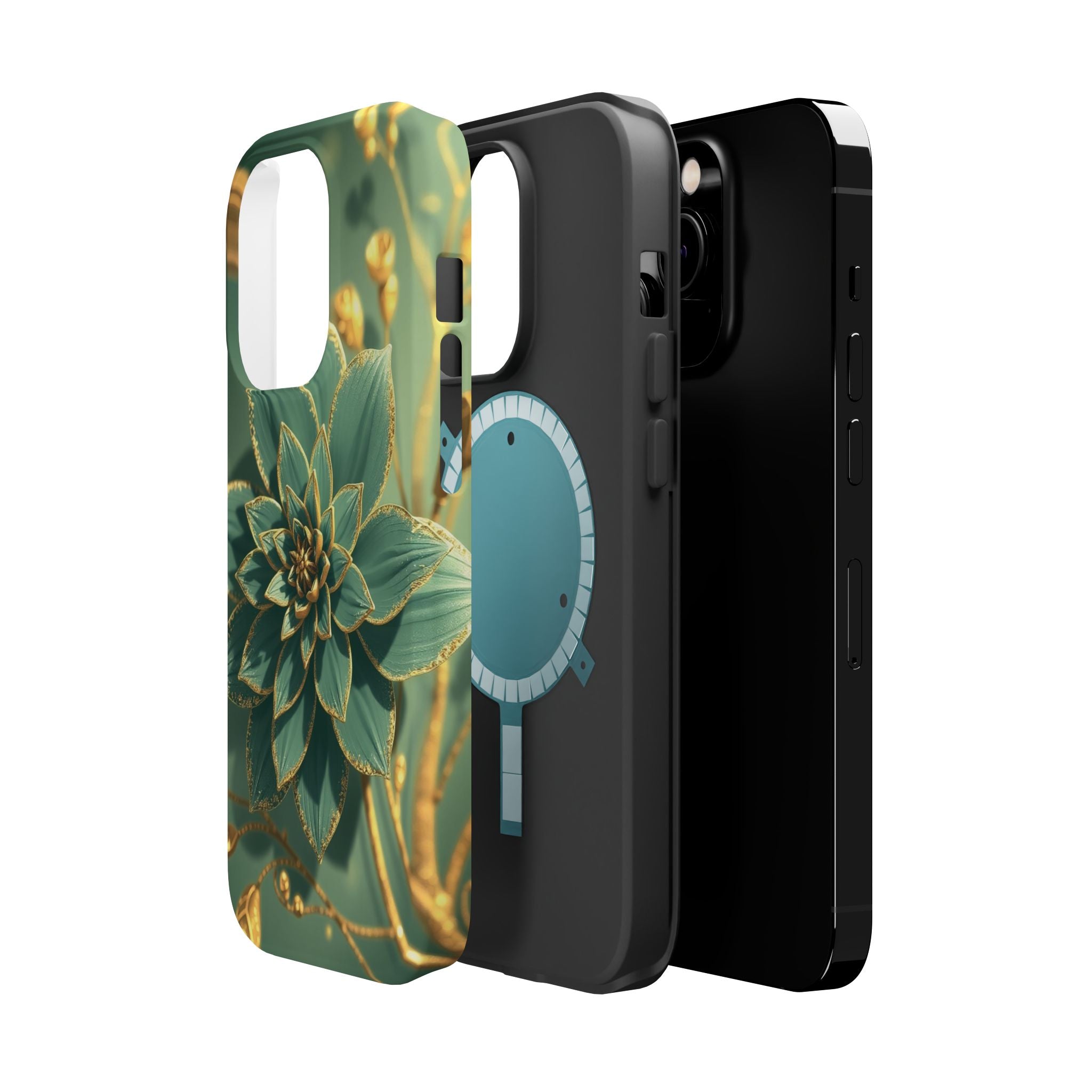 iPhone Floral Gold Foil Pixel Art -Bit Slim Everyday Designer Case · iPhone Case
