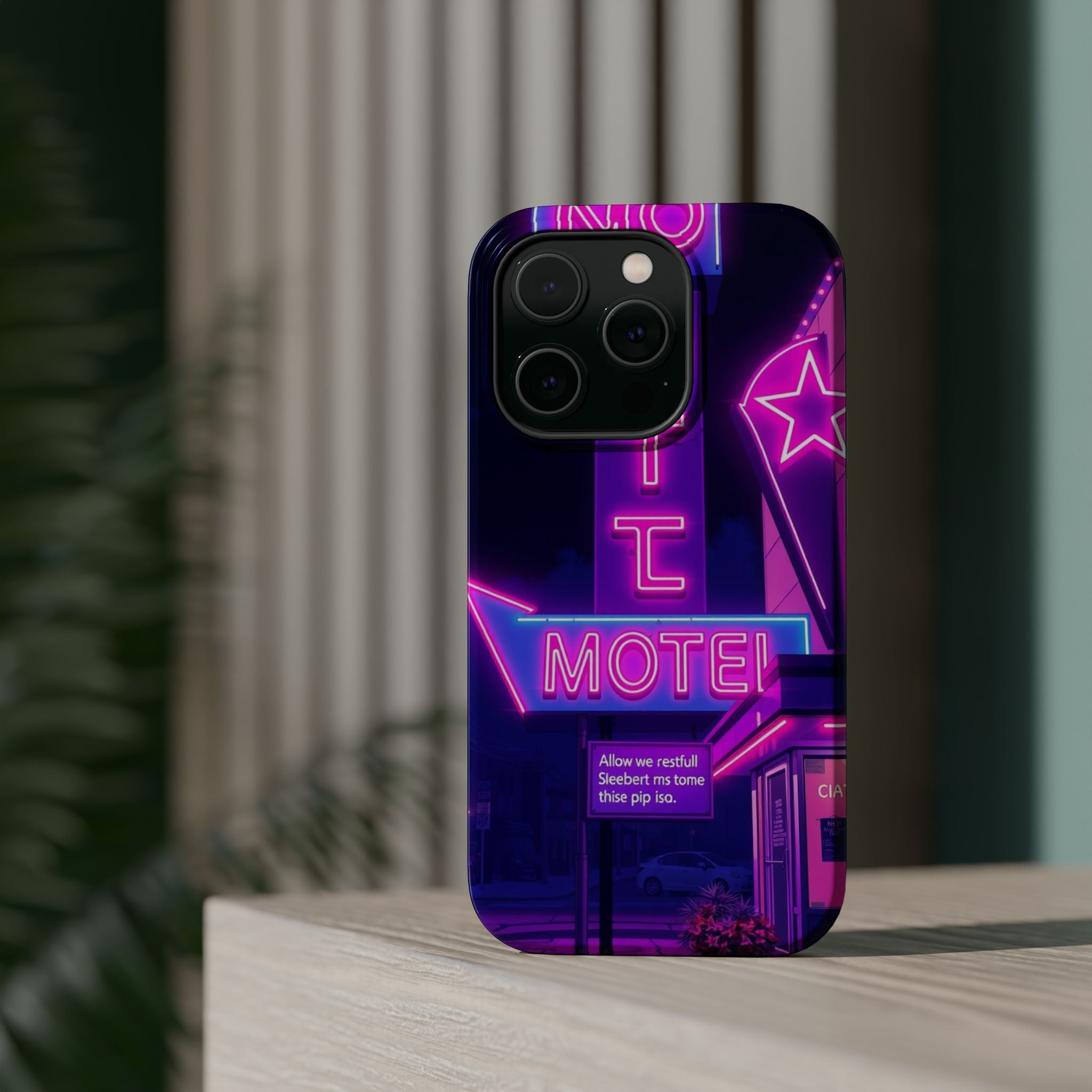 iPhone Neon Sign Motel Enchanted Art Slim Everyday Designer Case · iPhone Case