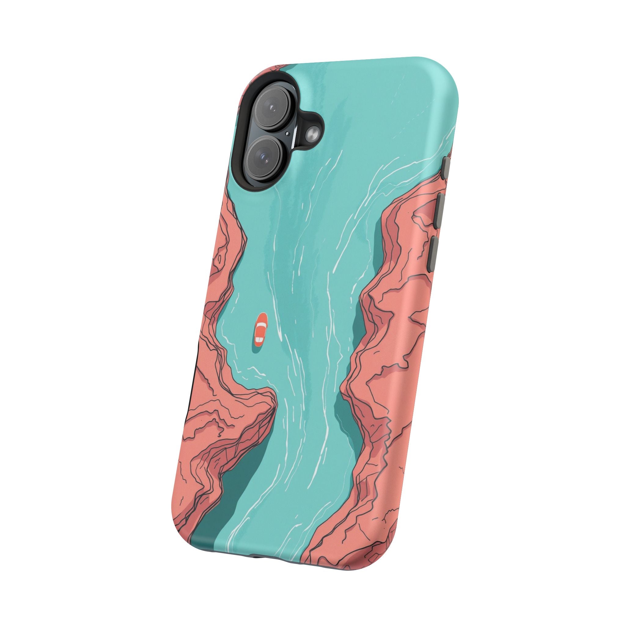 iPhone Teal And Coral River Delta Aerial Slim Everyday iPhone Designer · iPhone