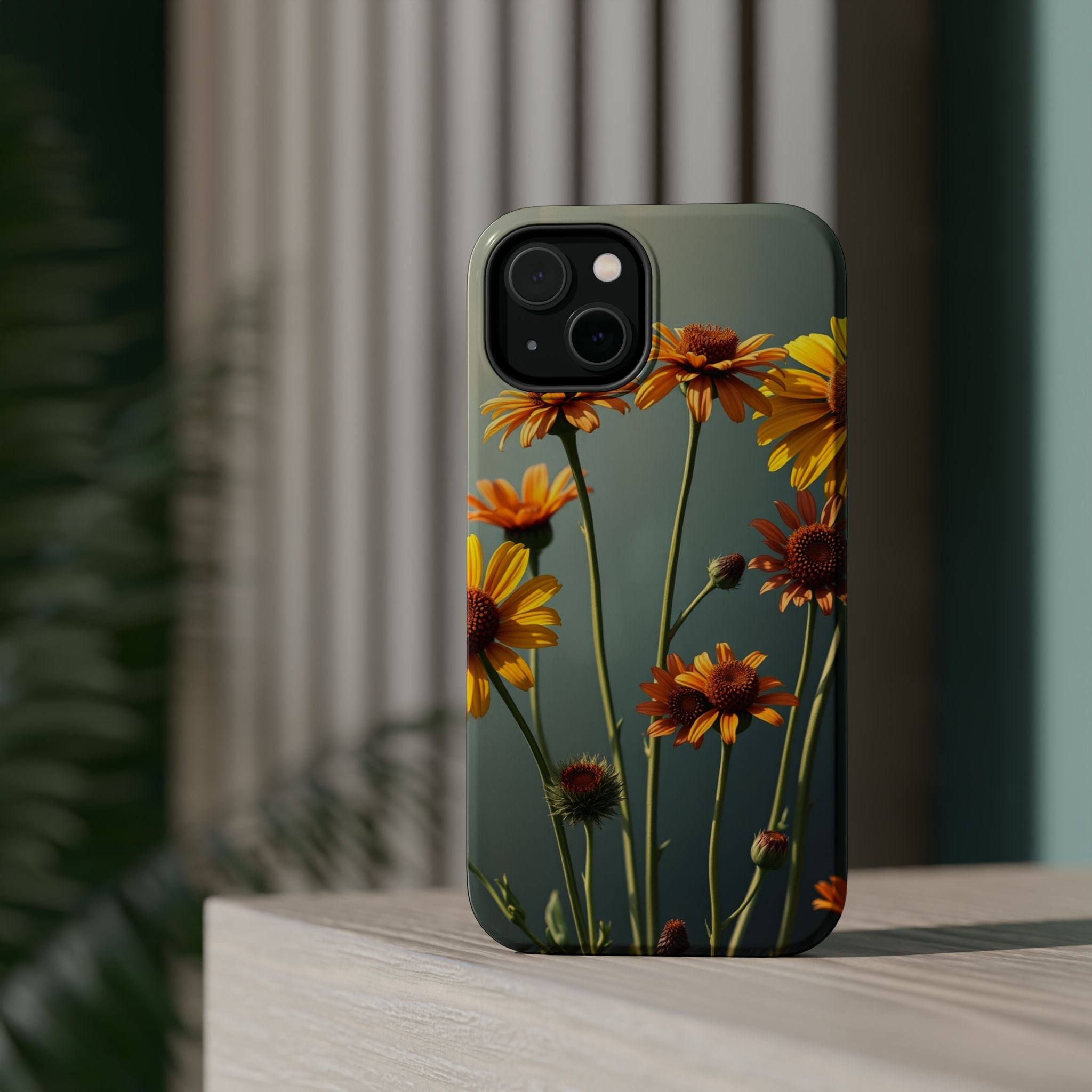 iPhone Mustard And Rust Wildflower Bunch Slim Everyday iPhone Designer · iPhone