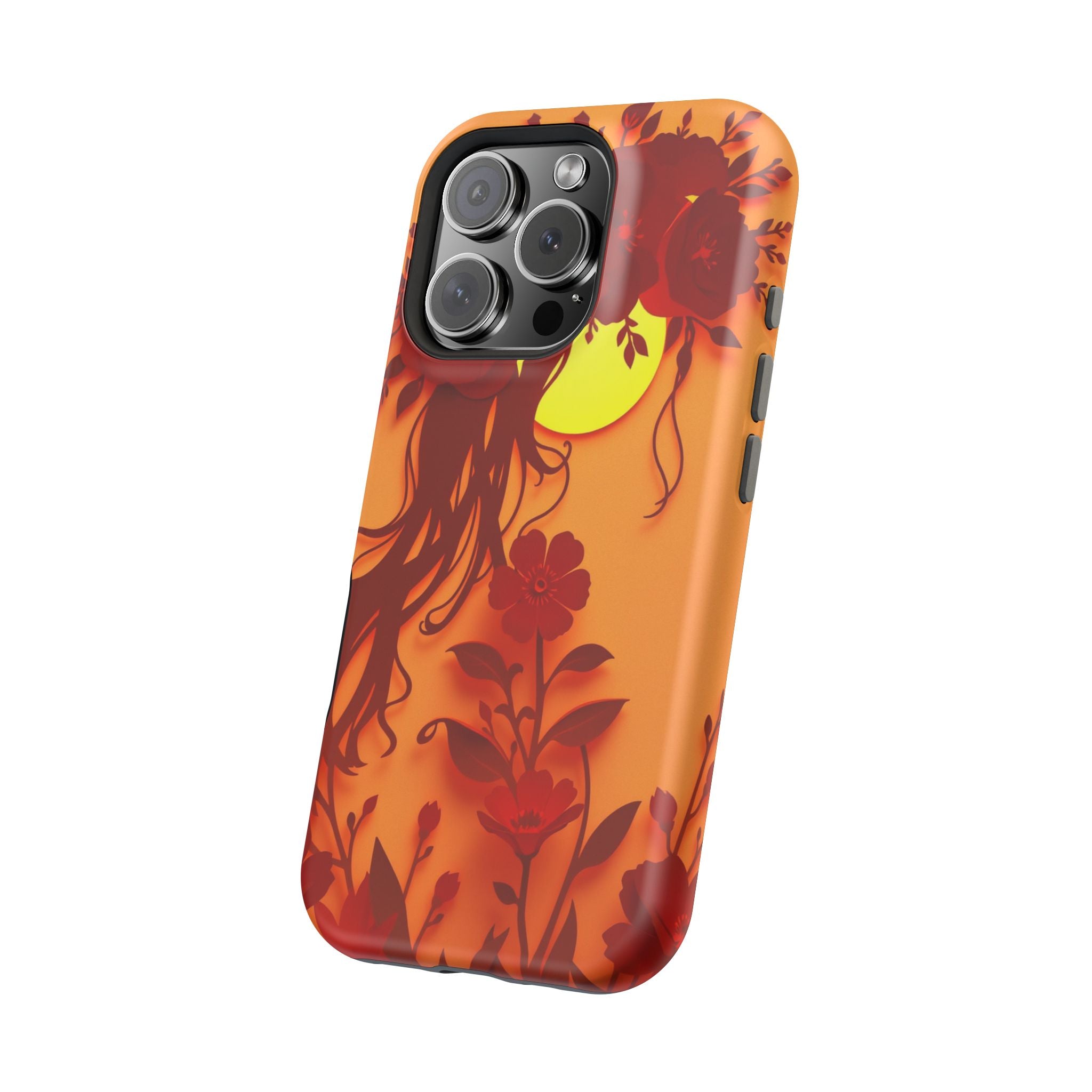 iPhone Sunset Amber And Peach Floral Crown Slim iPhone Everyday · iPhone Case