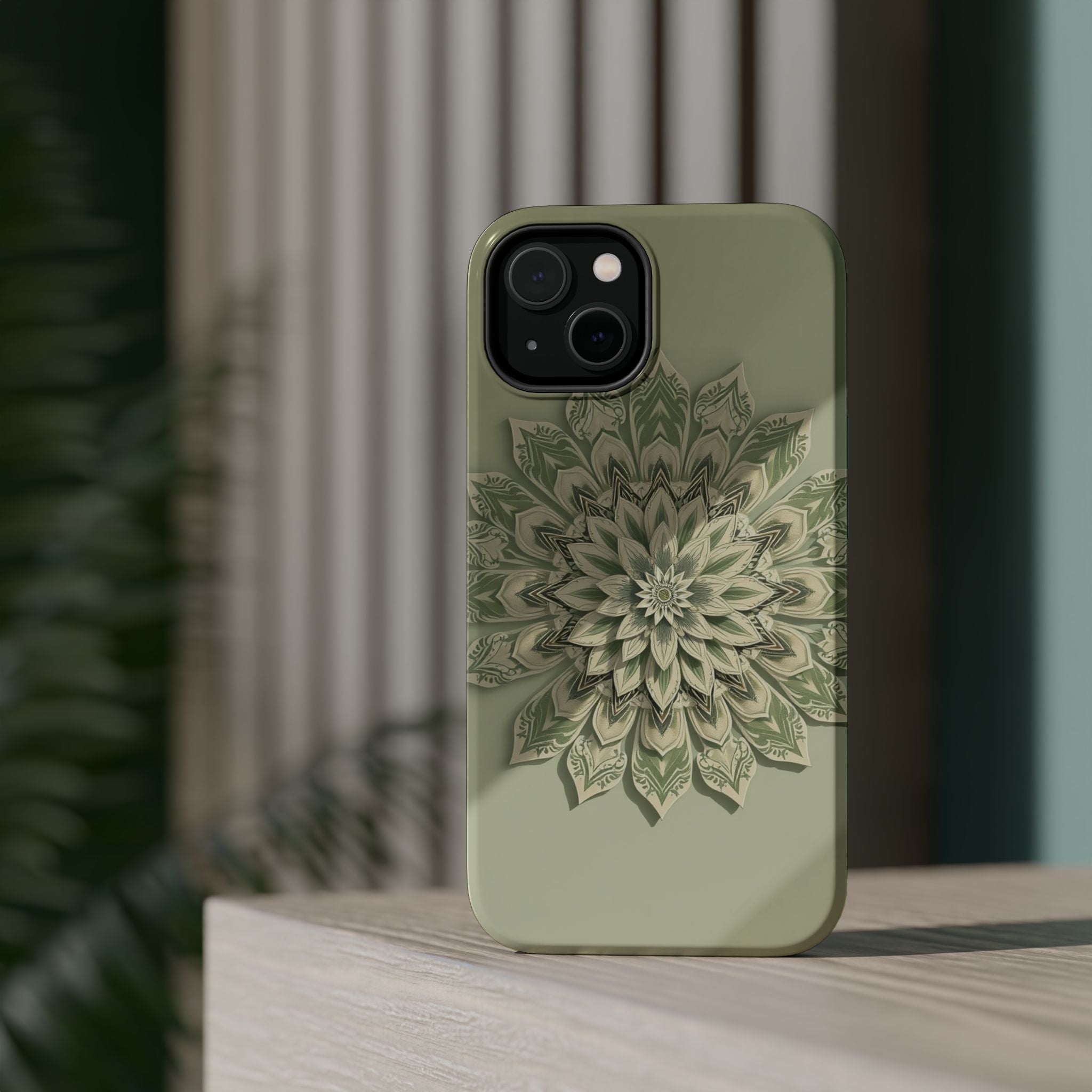 iPhone Sage And Ivory Floral Mandala Slim Everyday Designer Case · iPhone Case