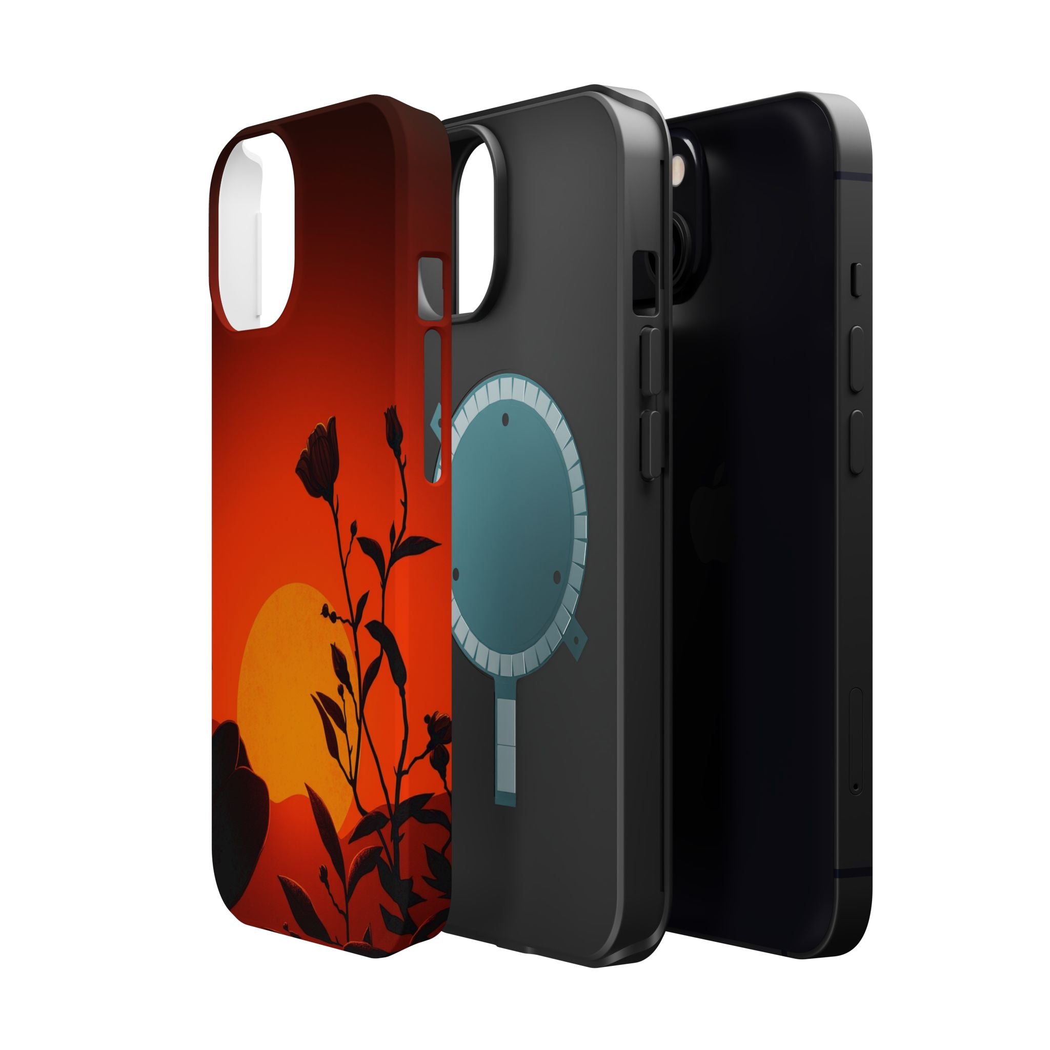 iPhone Bloom and Leaf Dark Gothic Ink Slim Everyday Designer Case · iPhone Case