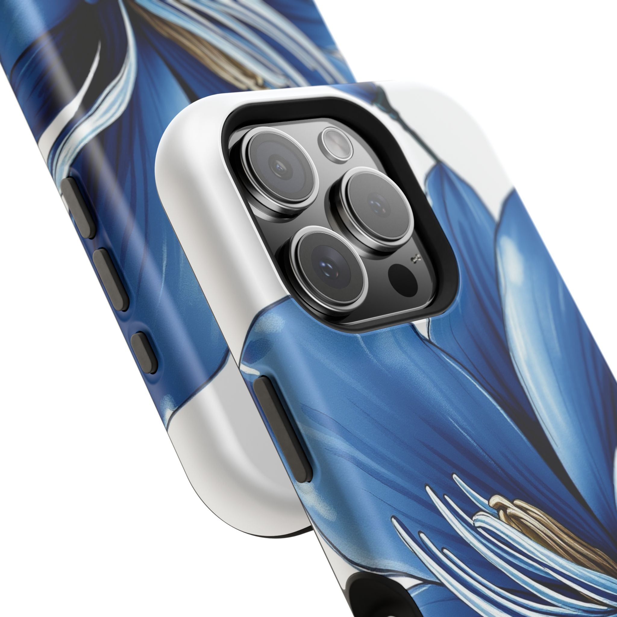 iPhone Midnight Blue And Silver Magnolia Dream Soft iPhone Finish · iPhone Case