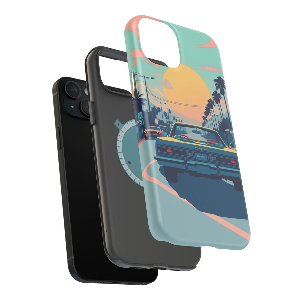 iPhone Sunset Drive 80s Pop Art Bold Slim Everyday Designer Case · iPhone Case