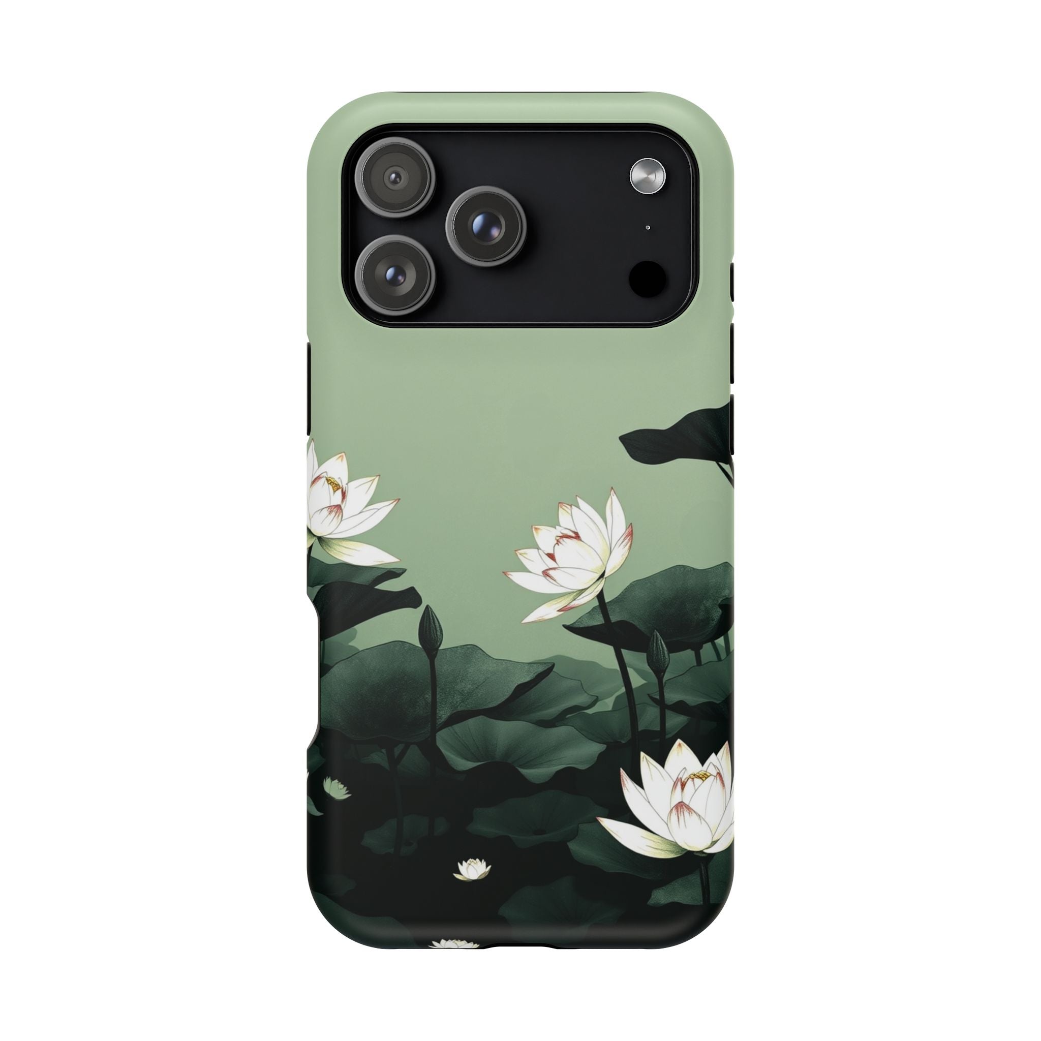 iPhone Sage And Ivory Lotus Pond Bold Modern Everyday Snap Case · iPhone Case