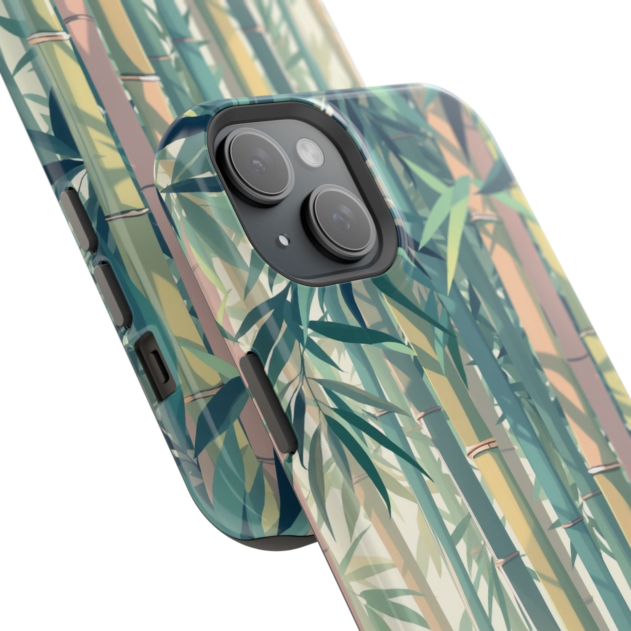 iPhone Mint And Blush Bamboo Grove Bold Modern Everyday Snap Case · iPhone Case