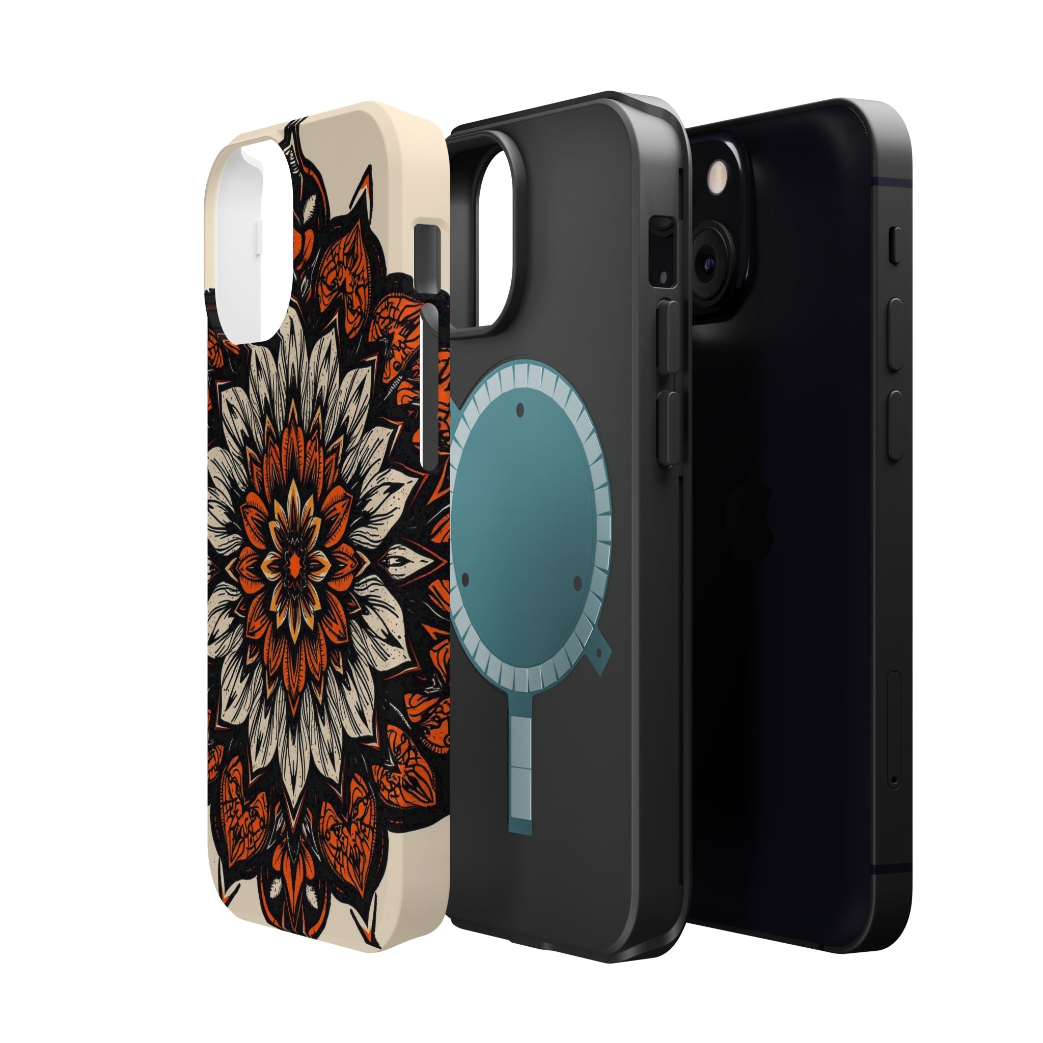 iPhone Burnt Orange And Sand Floral Mandala Slim Snap Cas Carry Case · iPhone Ca