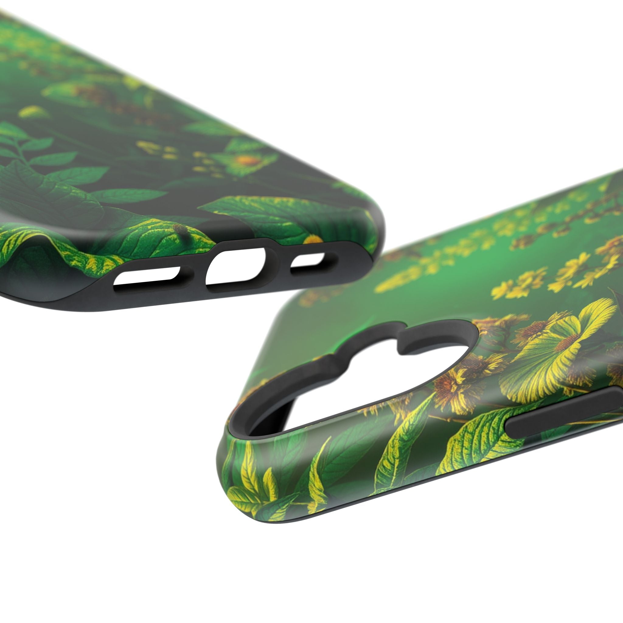 iPhone Emerald Green And Gold Vintage Botanicals Print Slim Snap Case · iPhone C