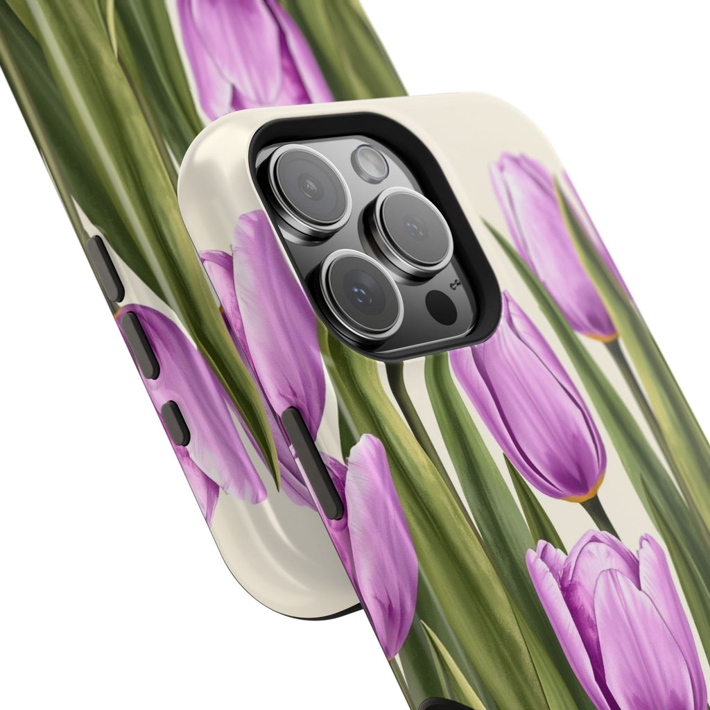 iPhone Tulip Row Electric Art 14 Bold Modern Everyday Snap Case · iPhone Case