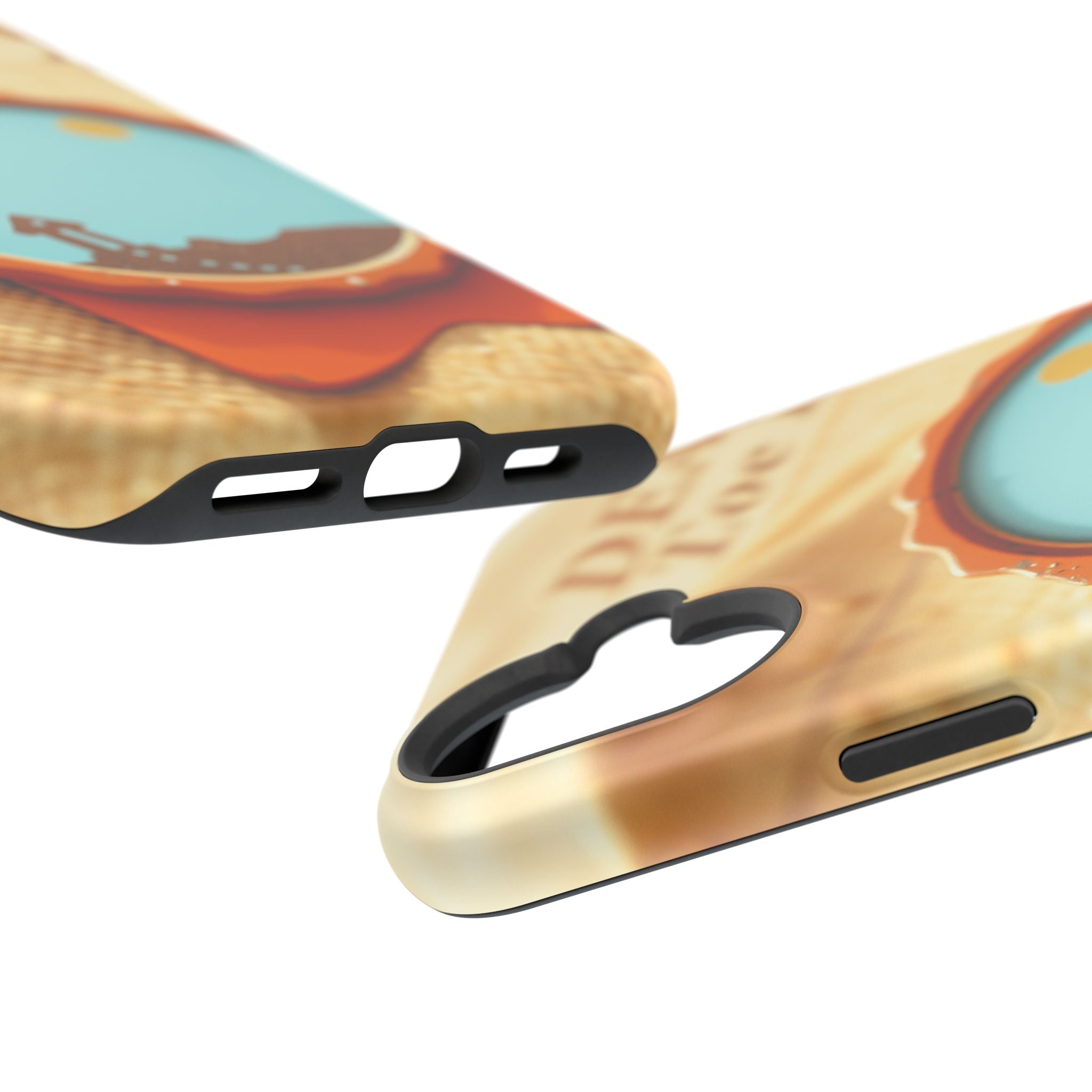 iPhone Burnt Orange And Sand Retro Travel Badge Soft Finish Everyday Case · iPho