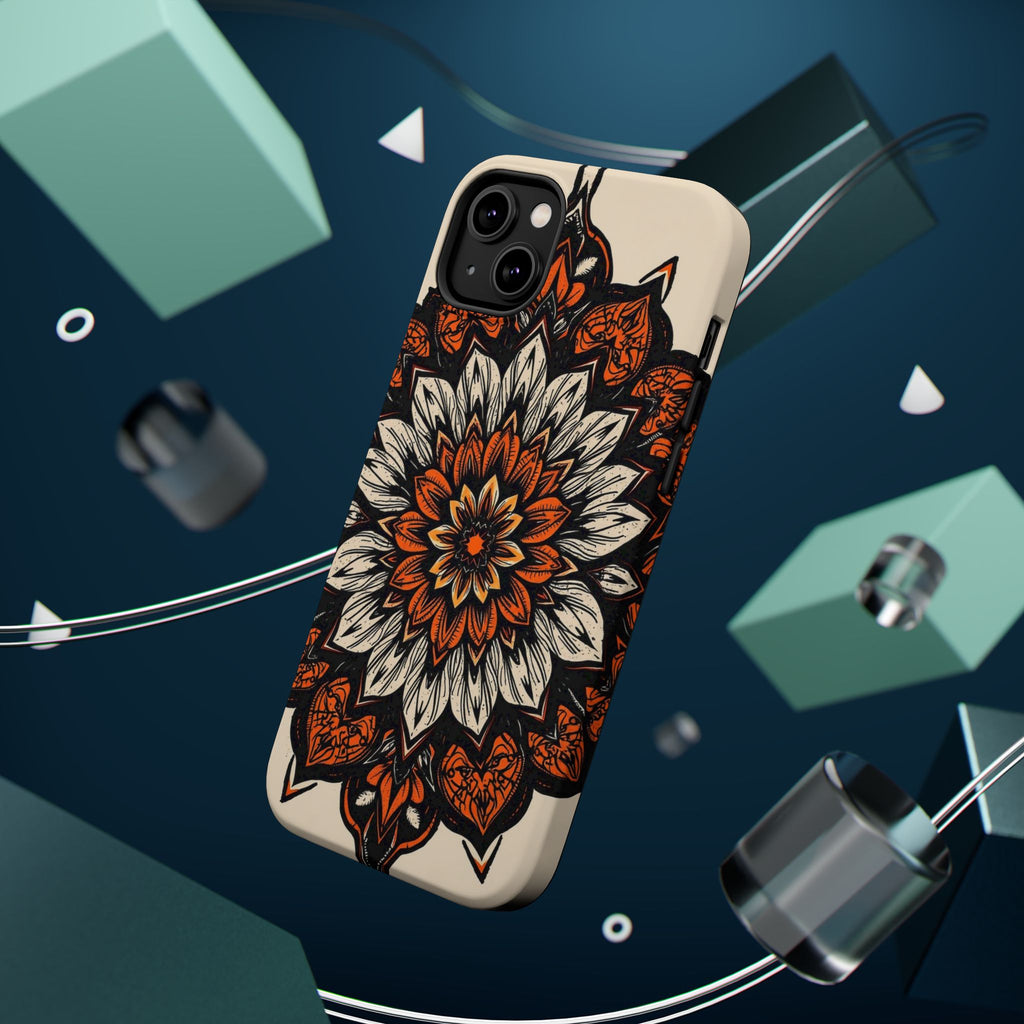 iPhone Burnt Orange And Sand Floral Mandala Slim Snap Cas Carry Case · iPhone Ca