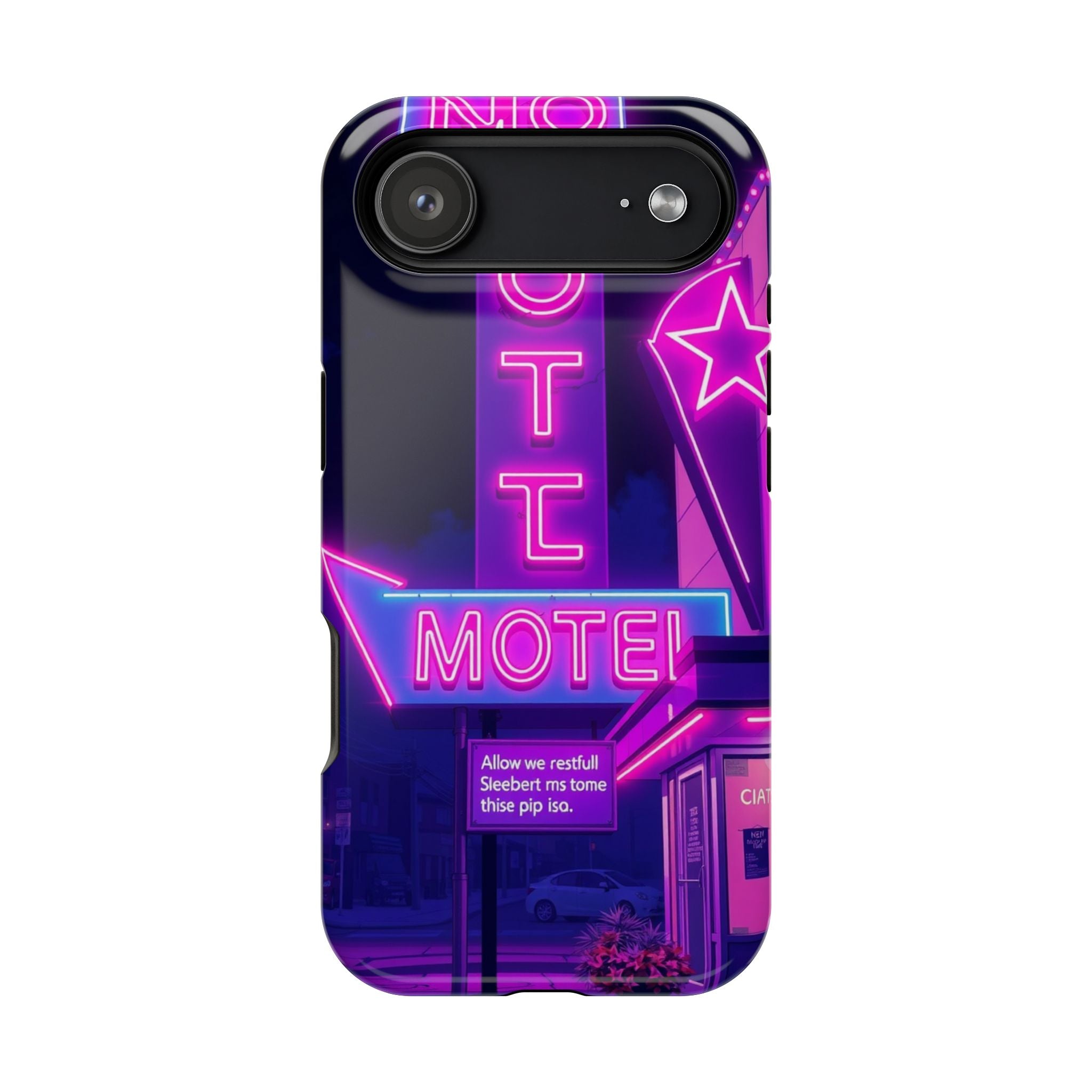 iPhone Neon Sign Motel Enchanted Art Slim Everyday Designer Case · iPhone Case
