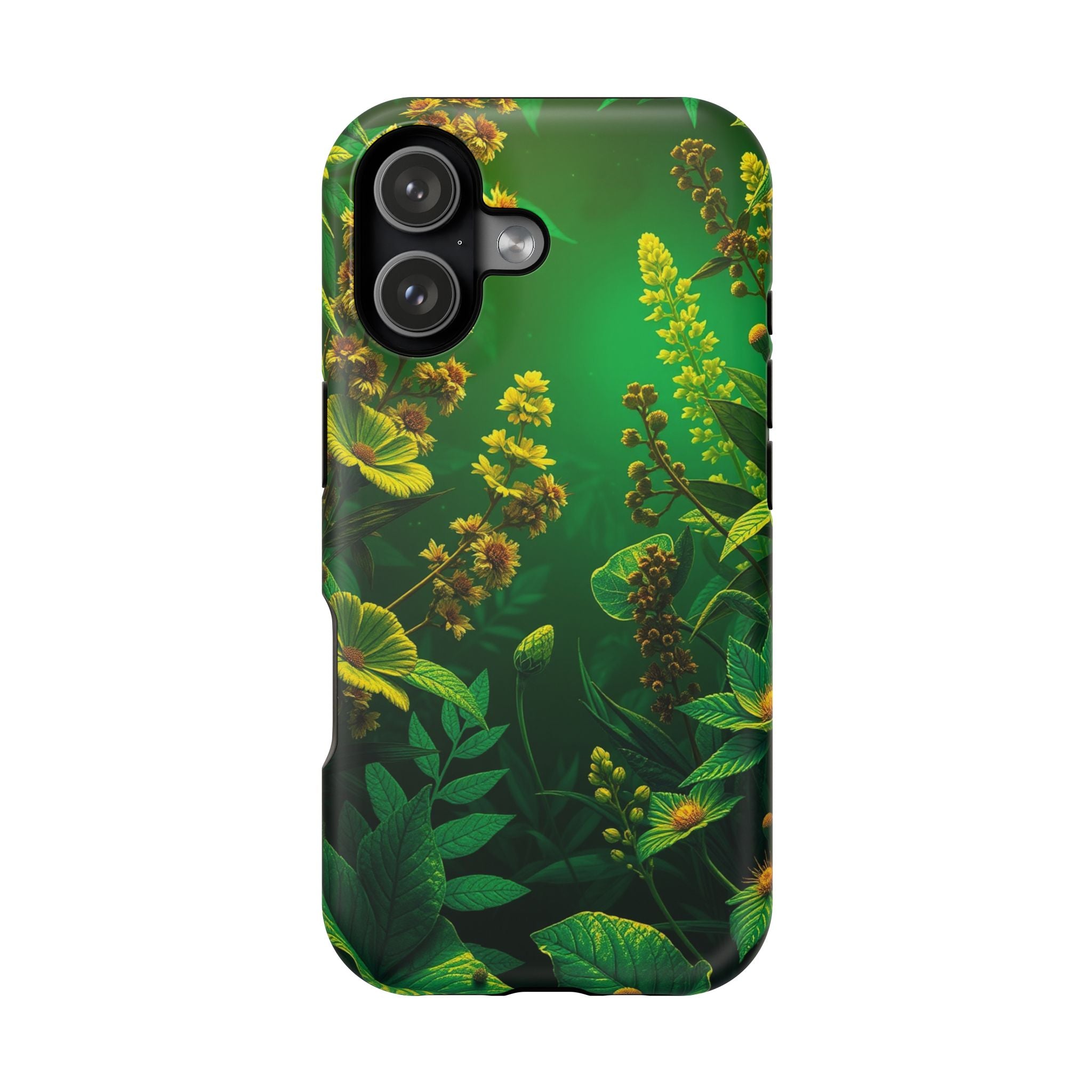 iPhone Emerald Green And Gold Vintage Botanicals Print Slim Snap Case · iPhone C
