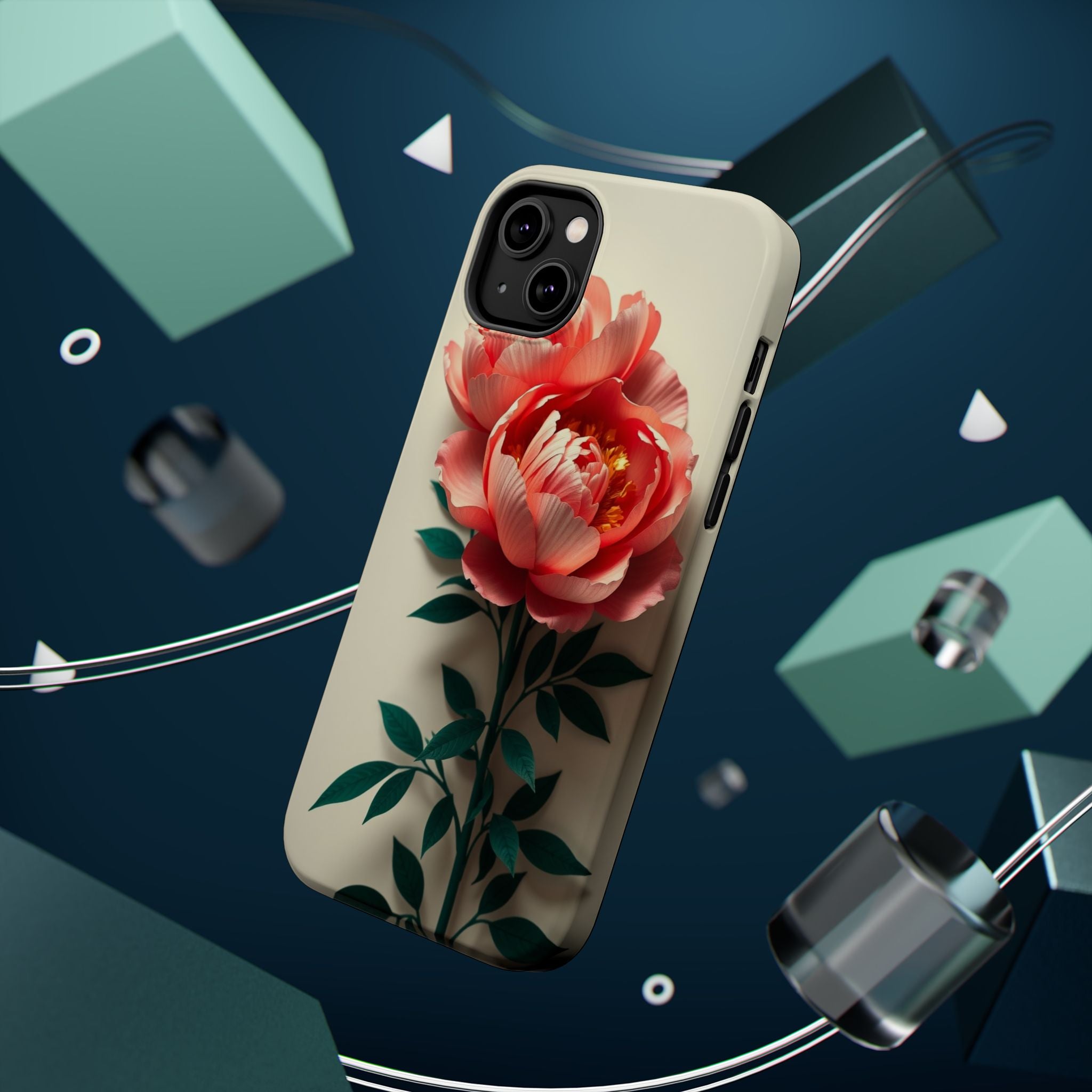 iPhone Emerald Green And Gold Peony Bouquet Slim iPhone Everyday · iPhone Case